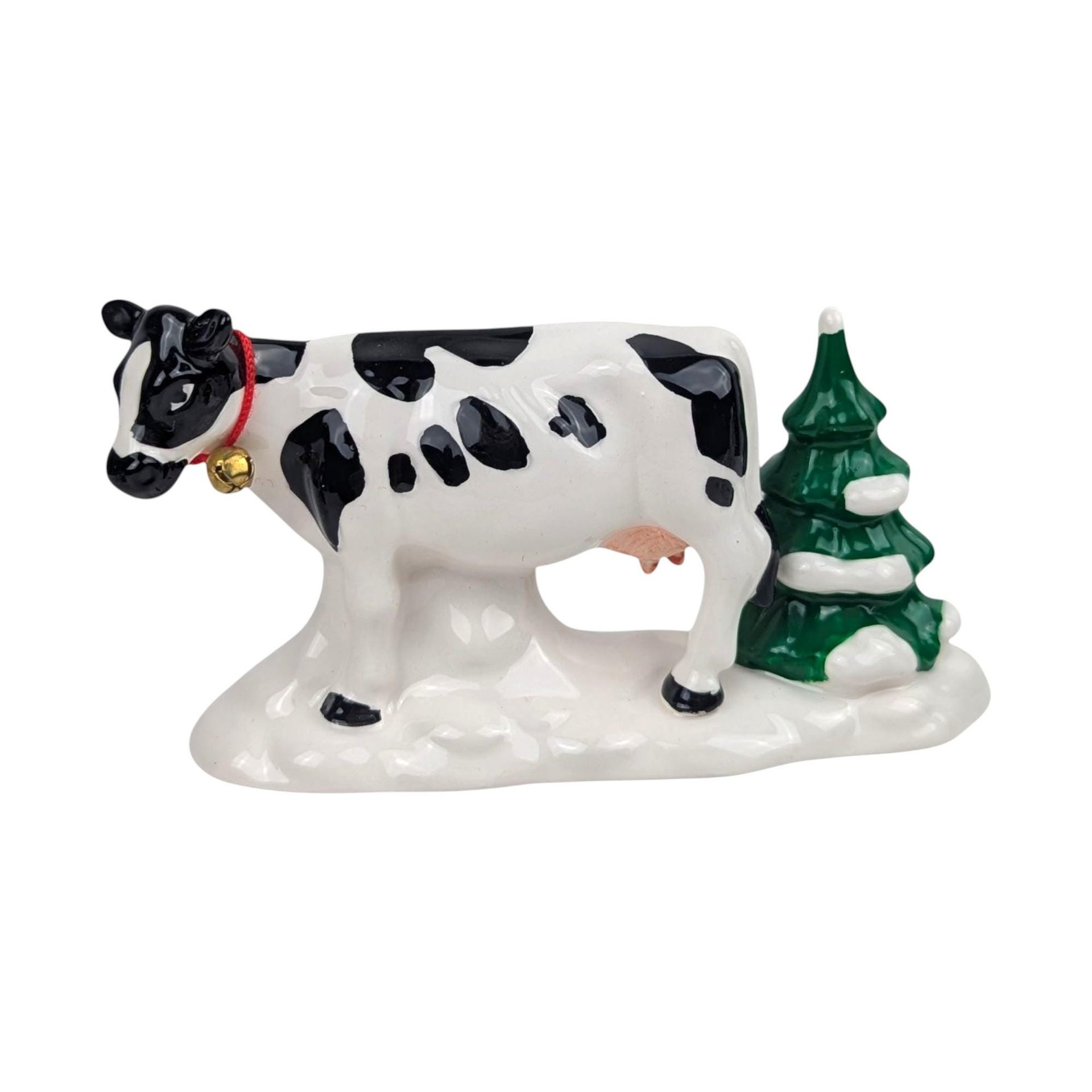 Vintage 1993 Holiday Pasture Cows: Department 56 New England Village Accessory