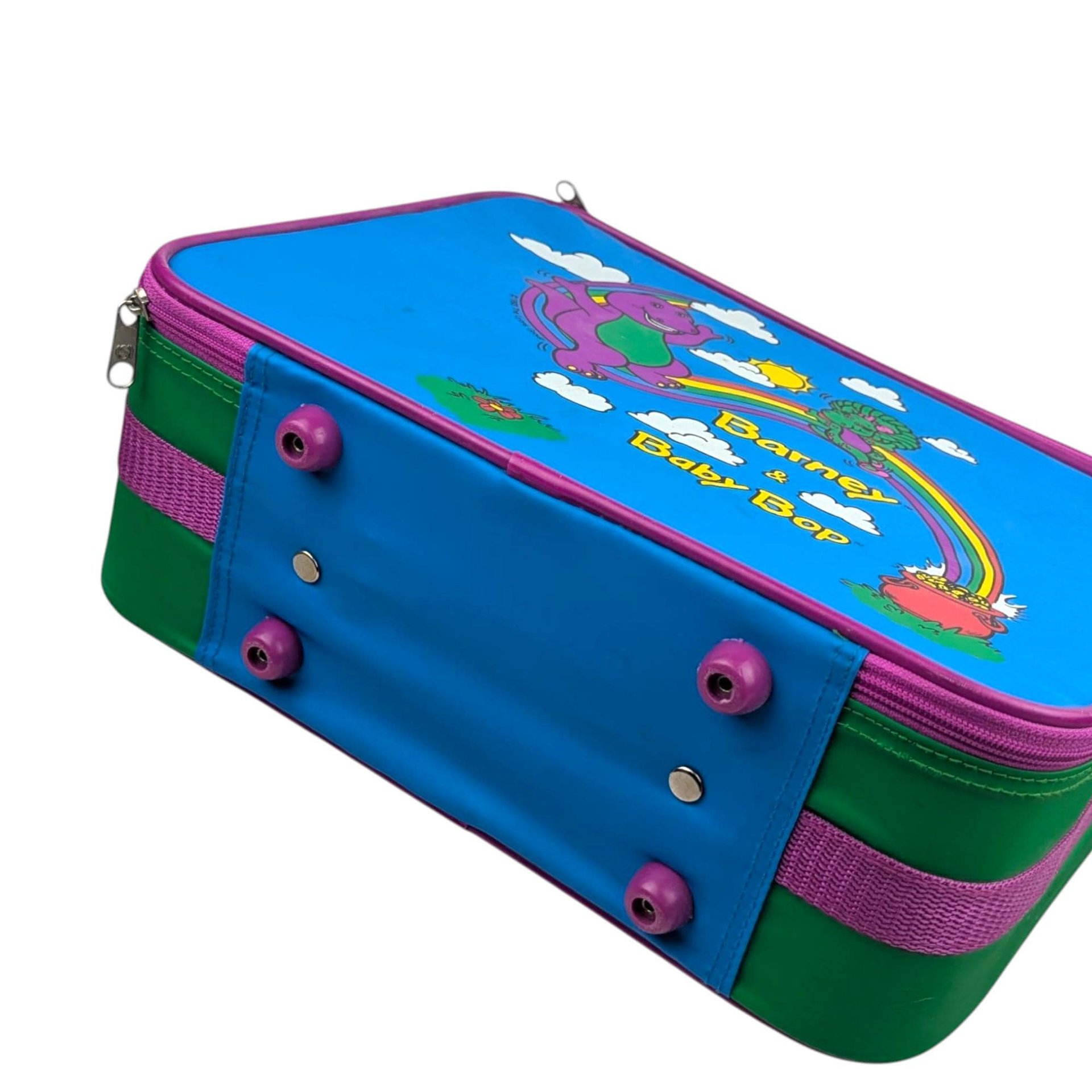 Vintage 1993 Barney & Baby Bop Suitcase: The Lyons Group Kids Luggage