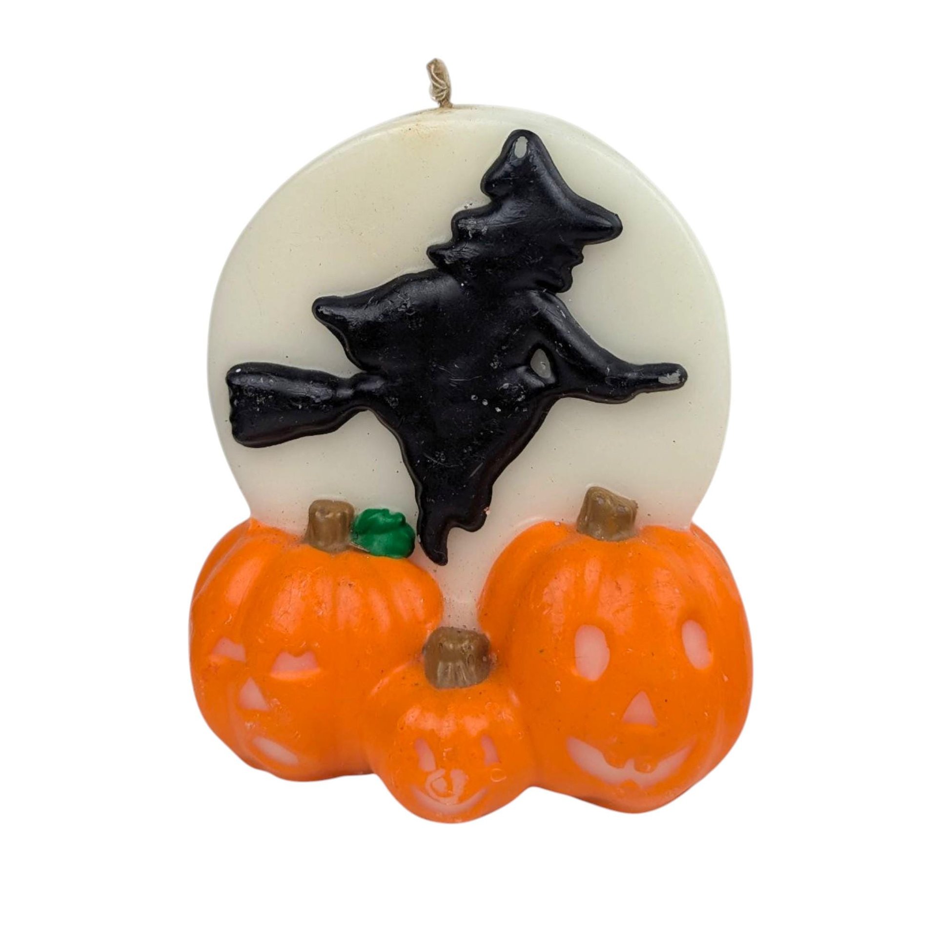 Vintage Papel Halloween Witch Candles: Set of 2 Jack O' Lantern Decor