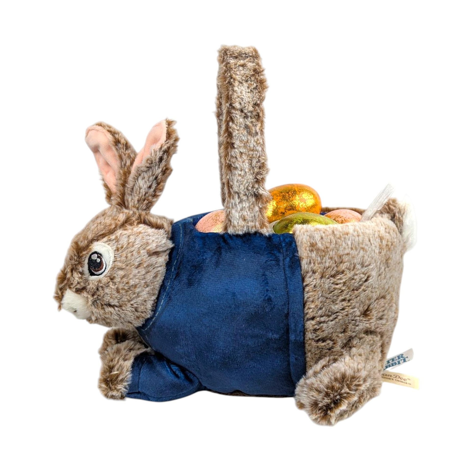 Vintage 1990s Dan Dee Peter Rabbit Plush: Stuffed Animal Easter Basket with Eggs