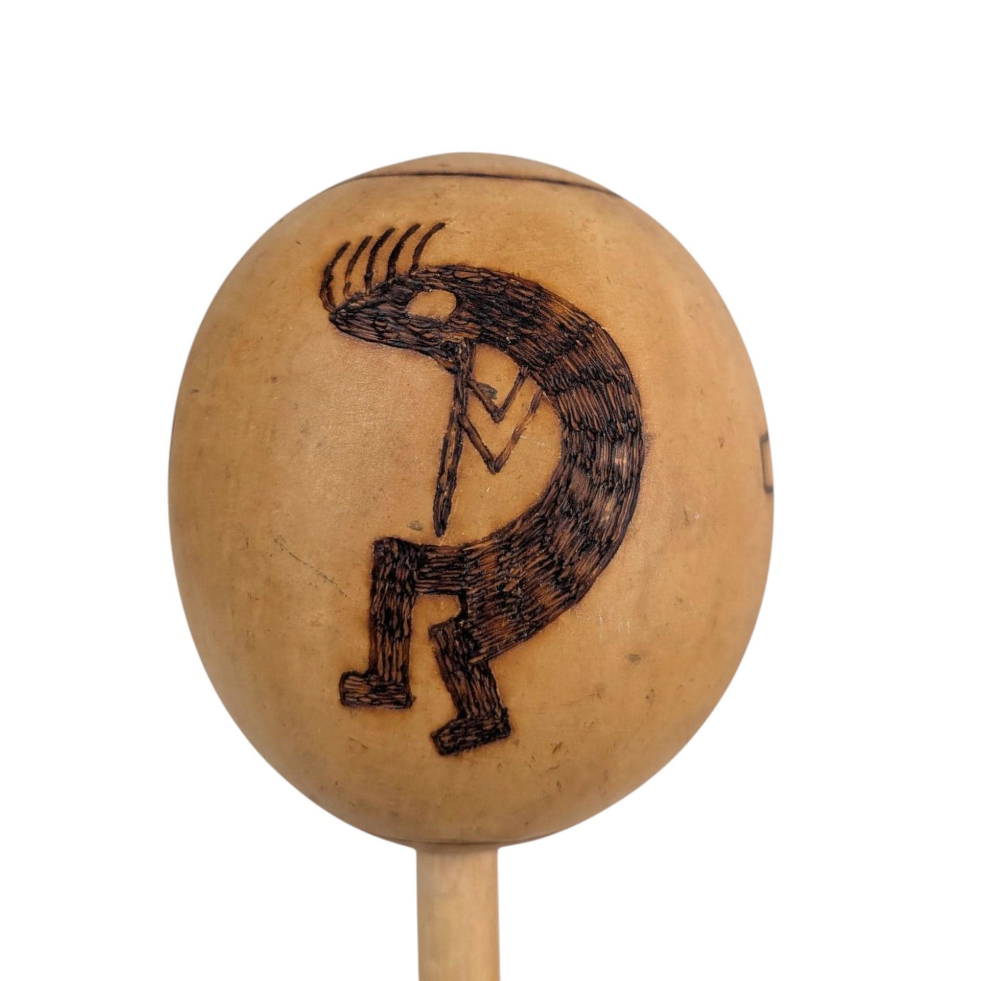 Vintage Gourd Maracas Set: Hand Drawn Kokopelli & Deer Shakers, Southwestern Decor