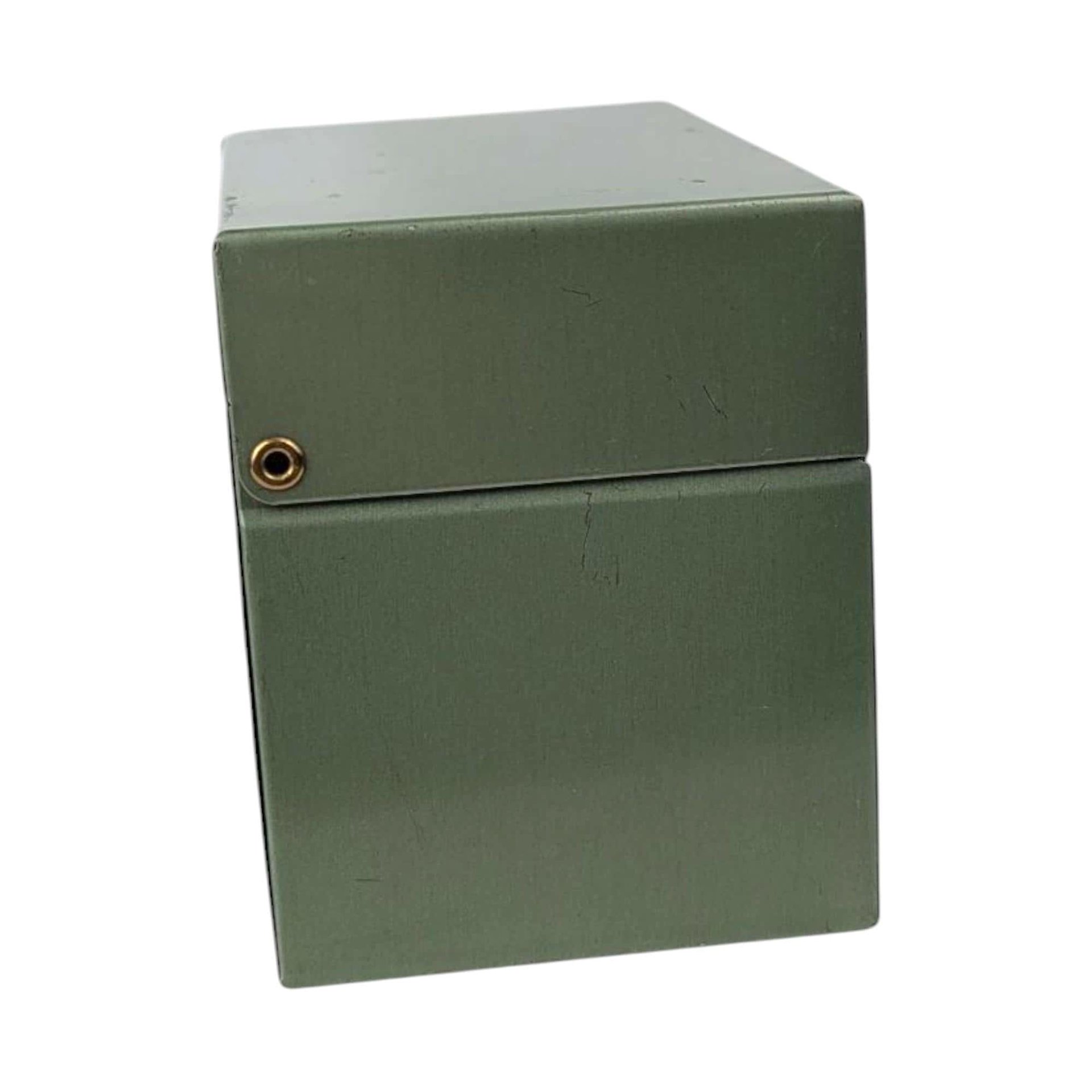 Vintage J. Chein Recipe Box: Green Metal Card File Box