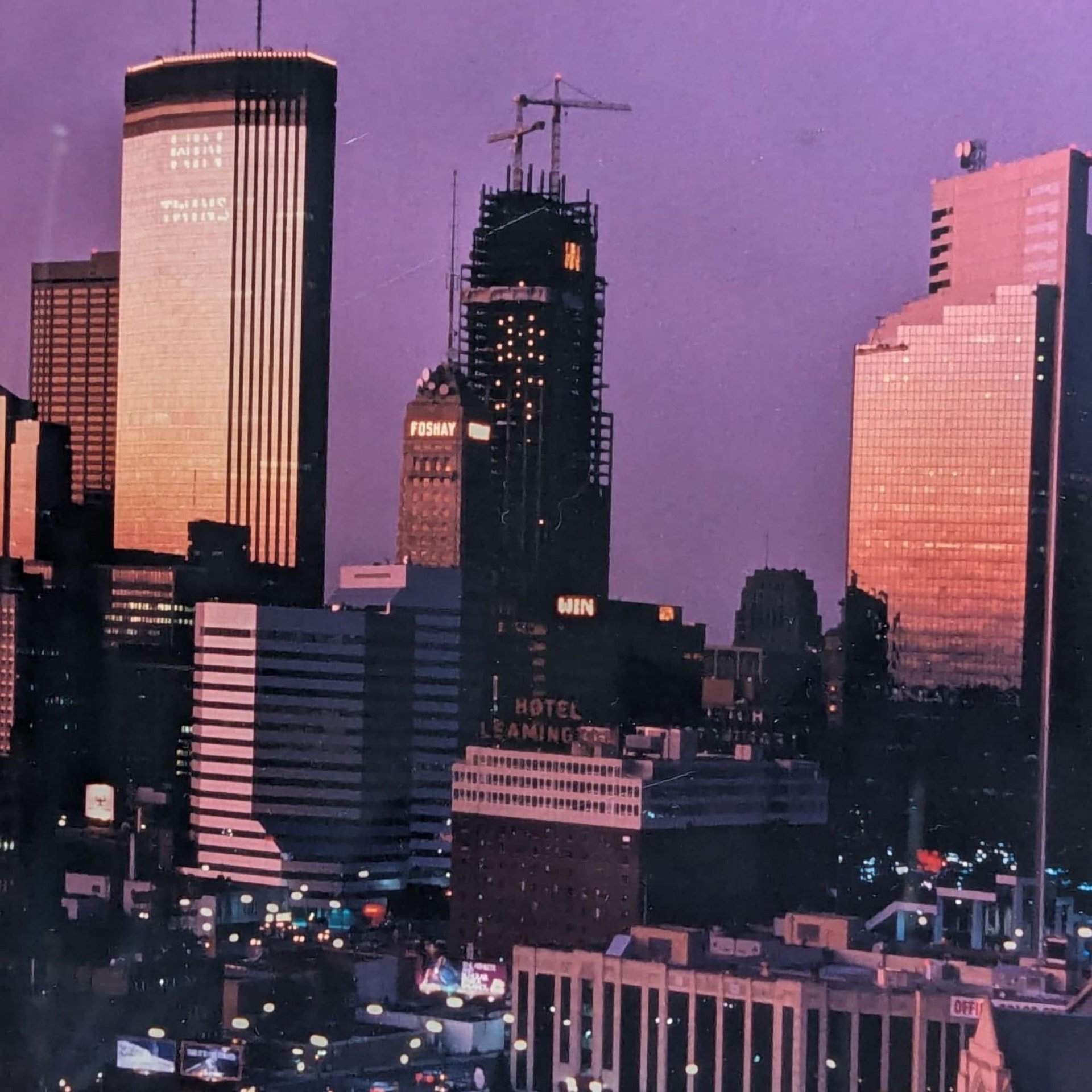 Vintage 1987 Minneapolis Print: Rick Gravrok World Series Skyline #1, Framed Minnesota Twins Art