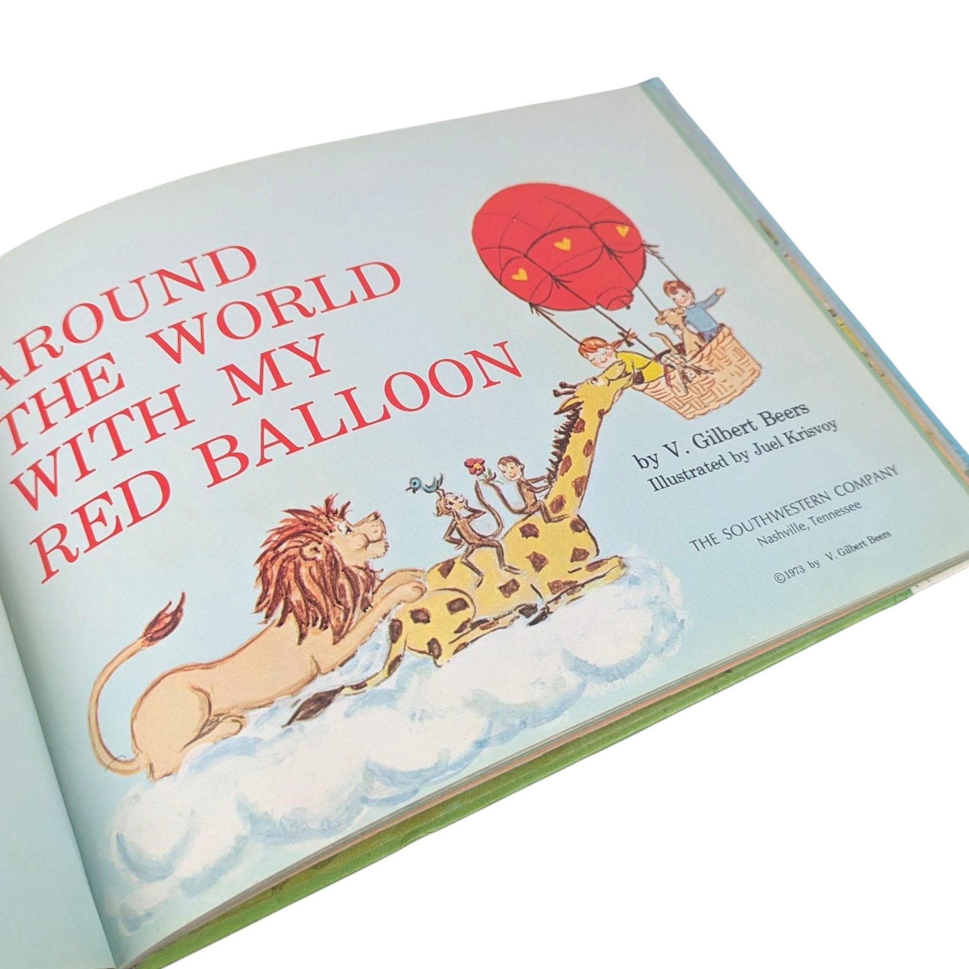 Vintage 1973 Around the World Book: My Red Balloon Hardcover Story