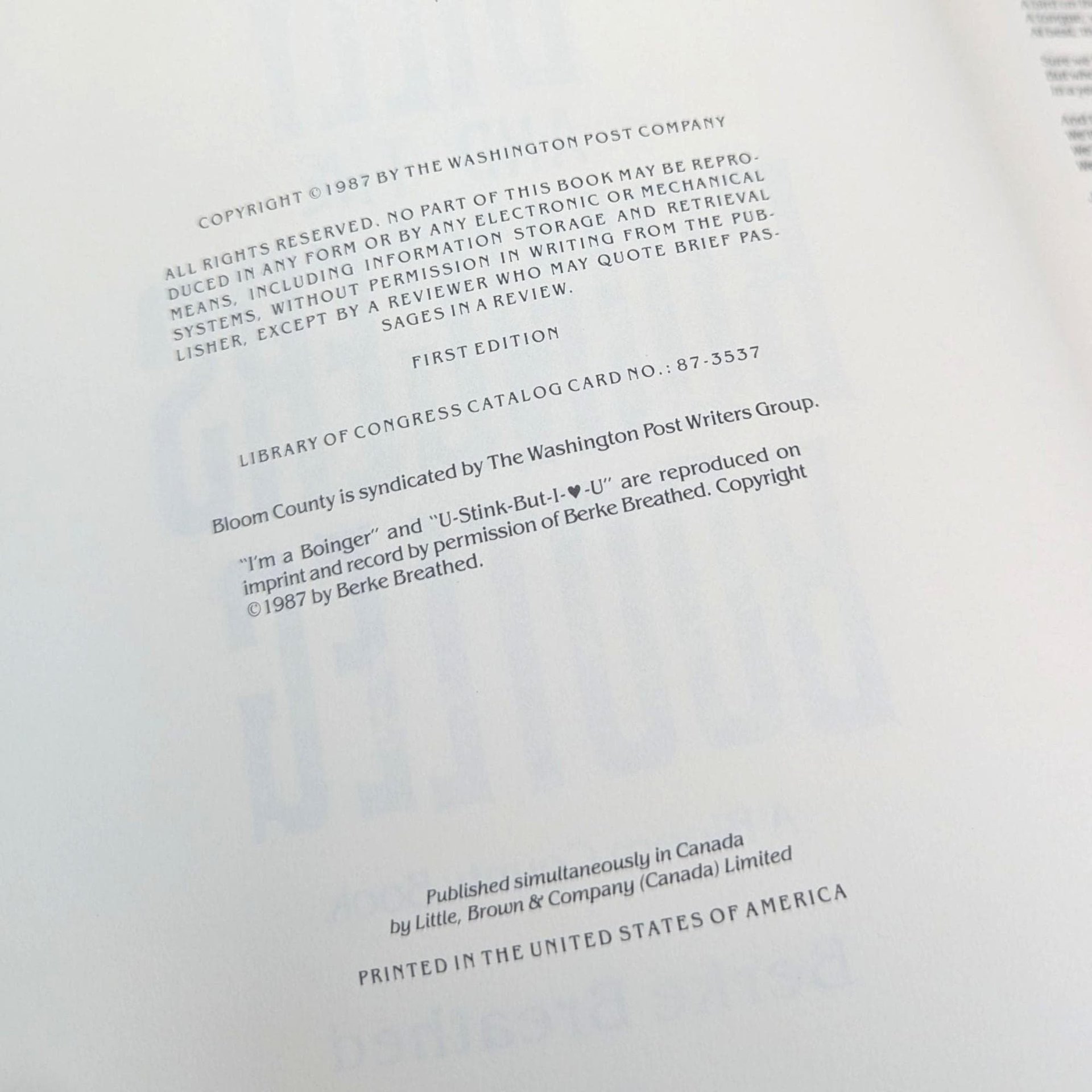 Vintage 1987 Billy and the Boingers Book: Berke Breathed Bloom County Comic