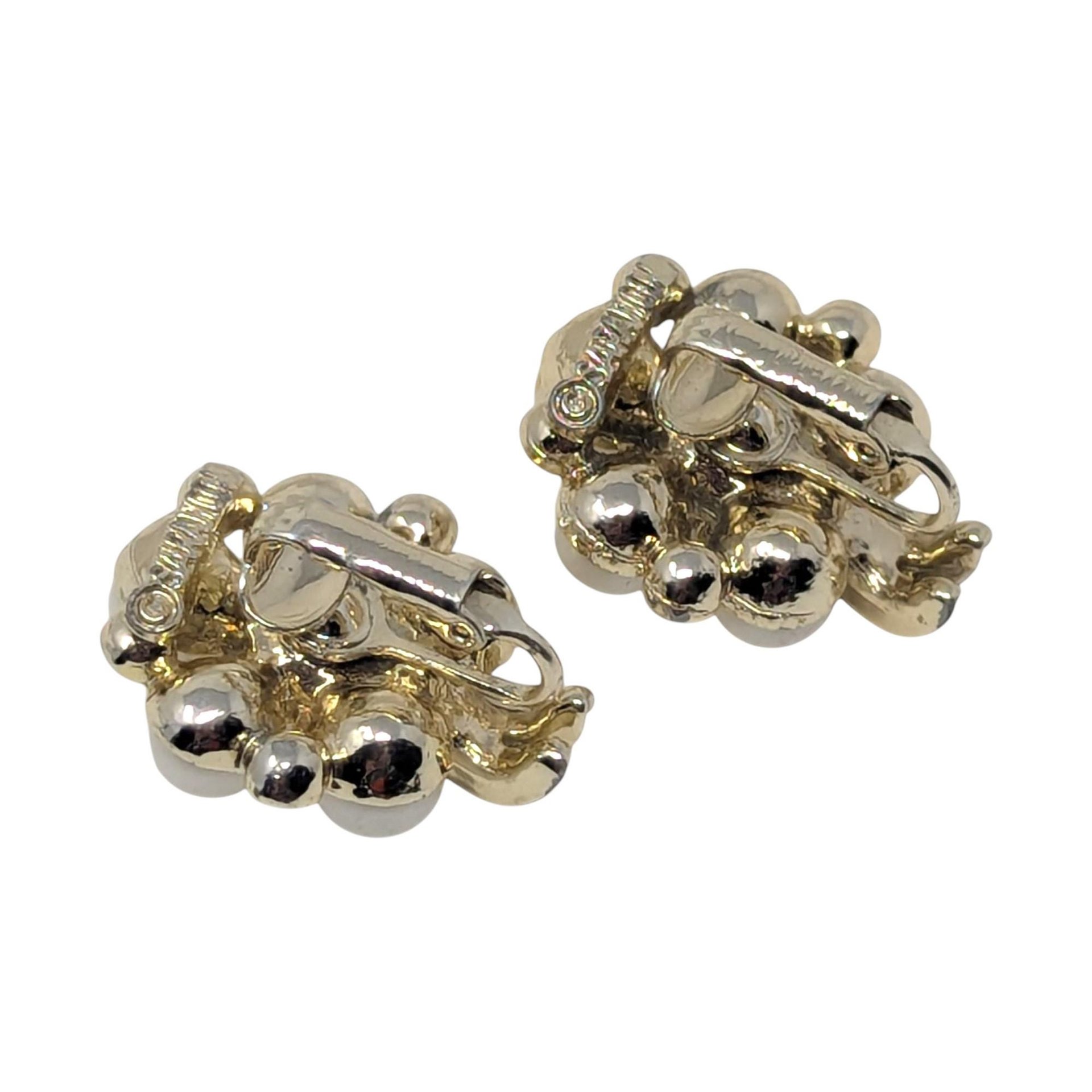 Vintage 1963 Evening Star Earrings: Sarah Coventry Faux Pearl Clip Ons