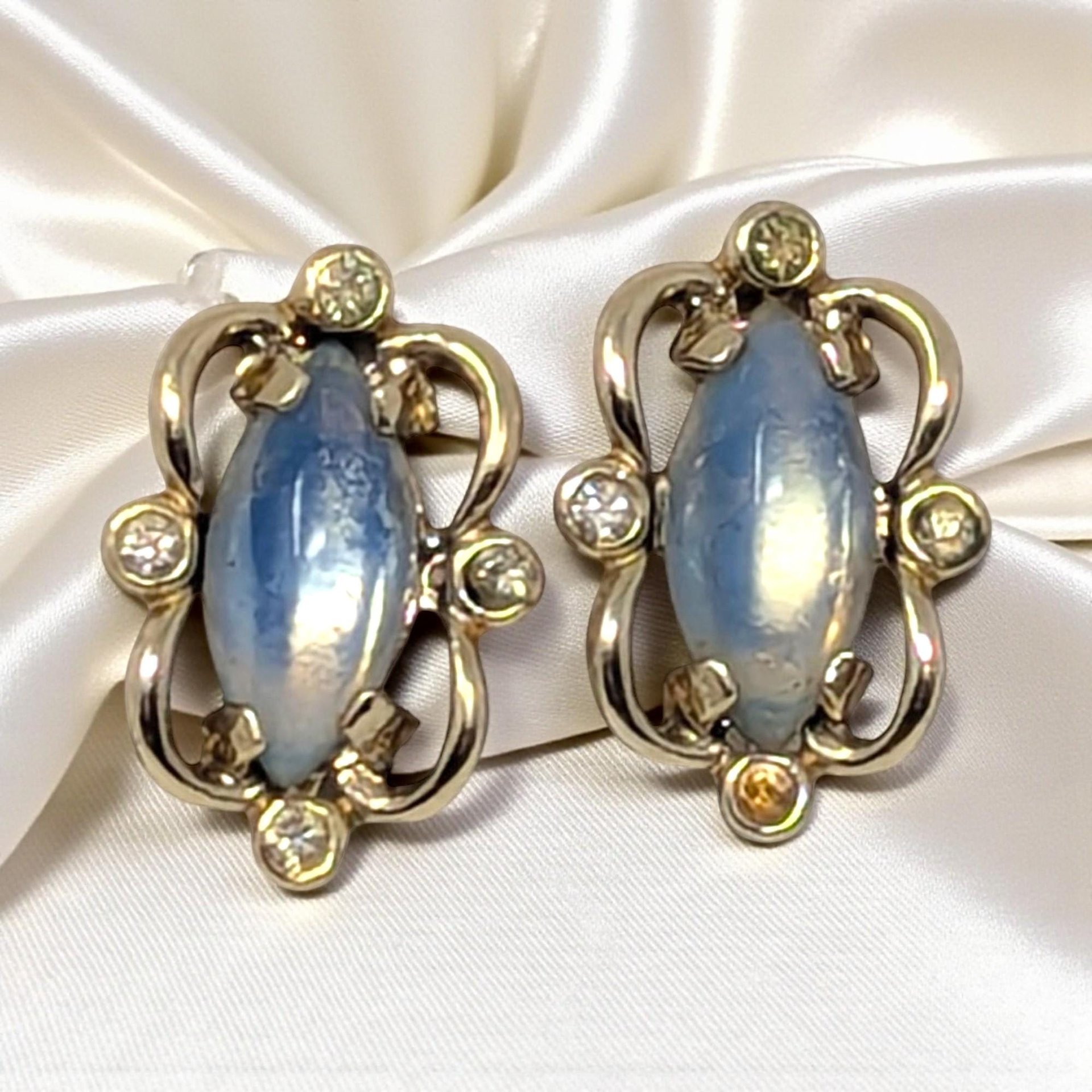 Vintage Earring Collection Your Choice: Faux Pearl, Moonglow, or Tiger Eye