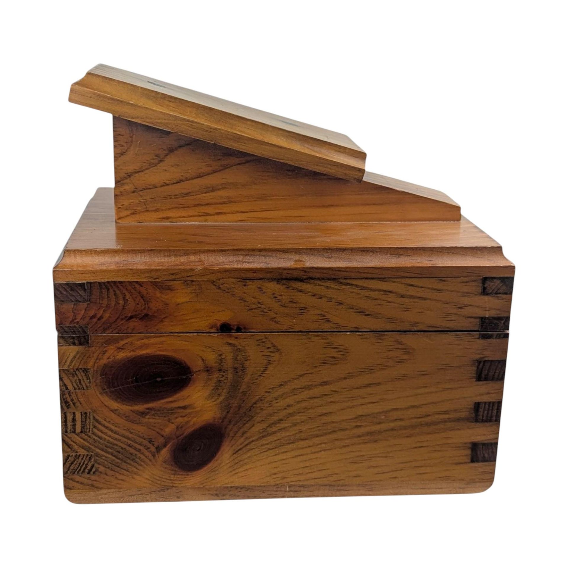 Vintage Wooden Shoe Shine Valet: Footrest Storage Box with 5 Cent Graphic