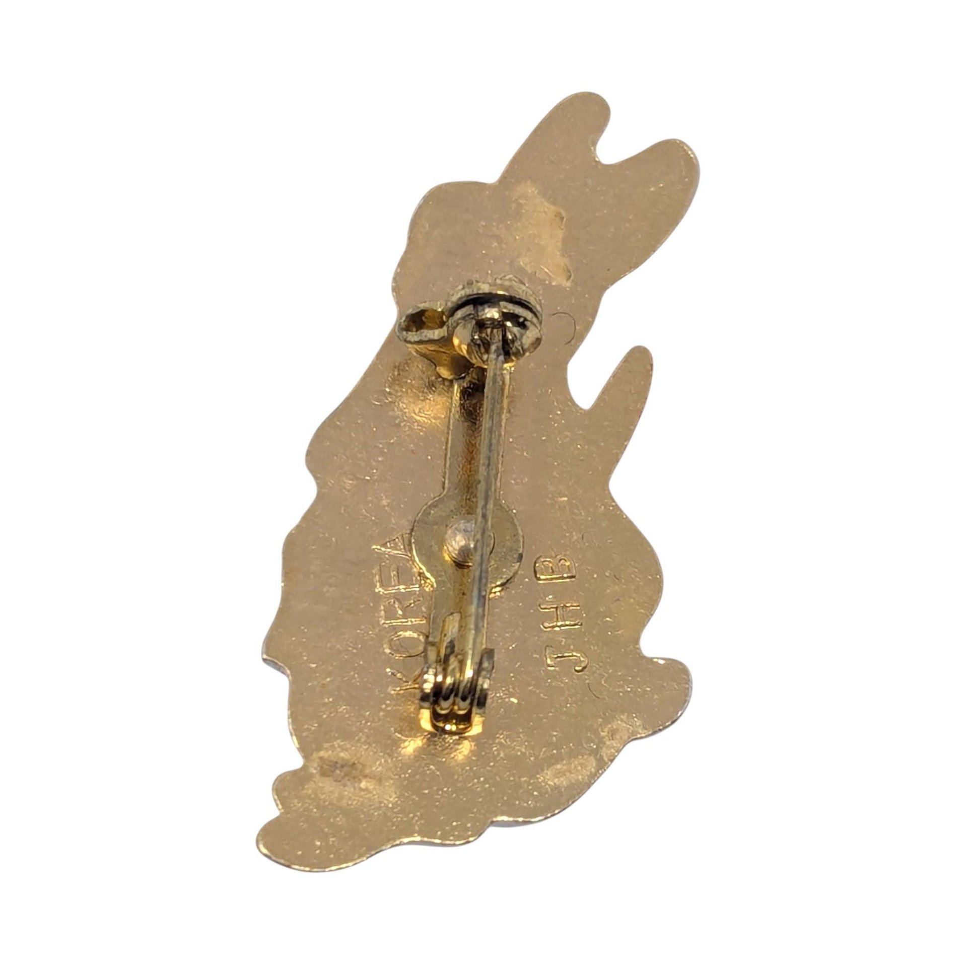 Vintage Enamel Rabbit Brooch: Peter Rabbit Style Figural Pin