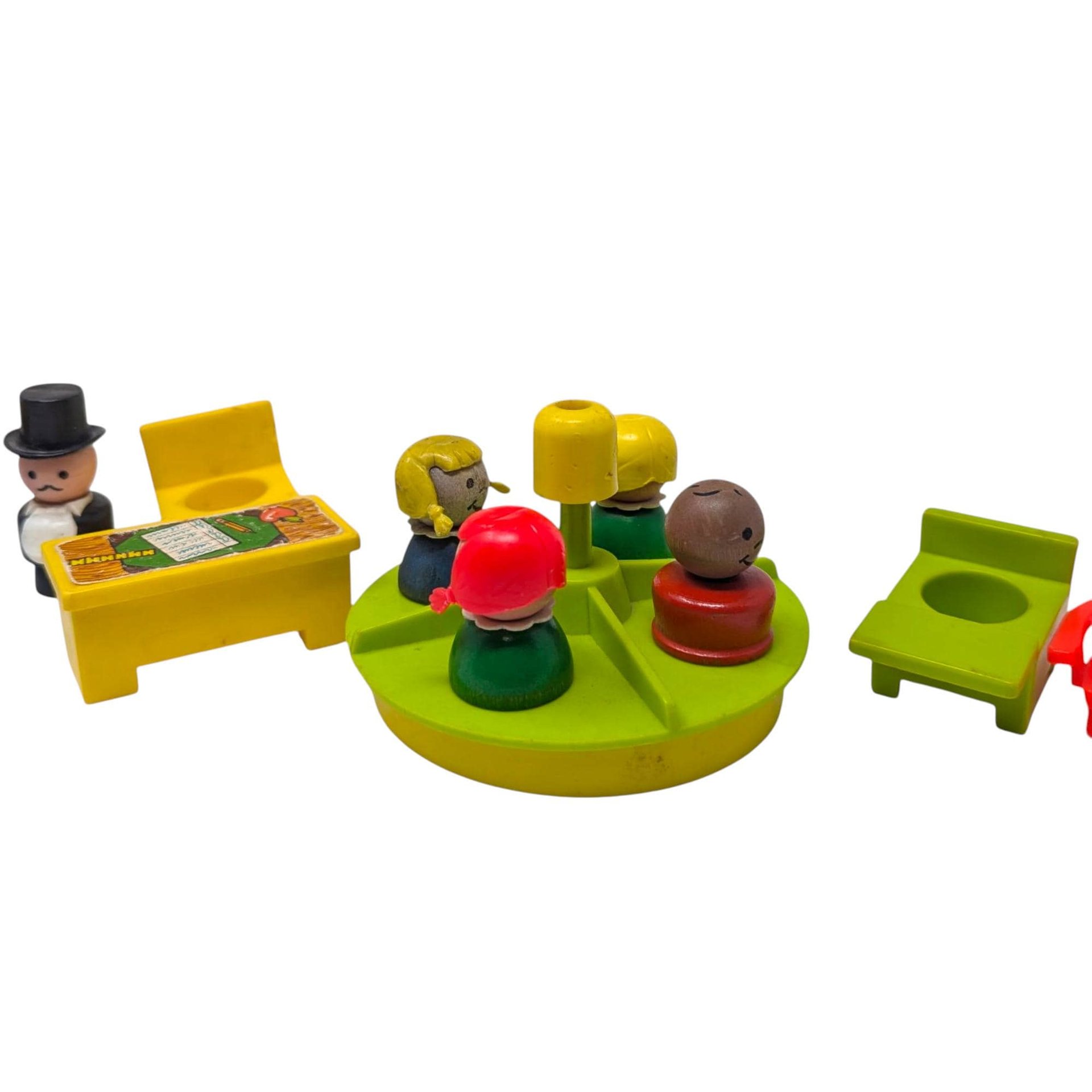 Vintage 1971 Fisher-Price Schoolhouse: Little People Toy Playset #923