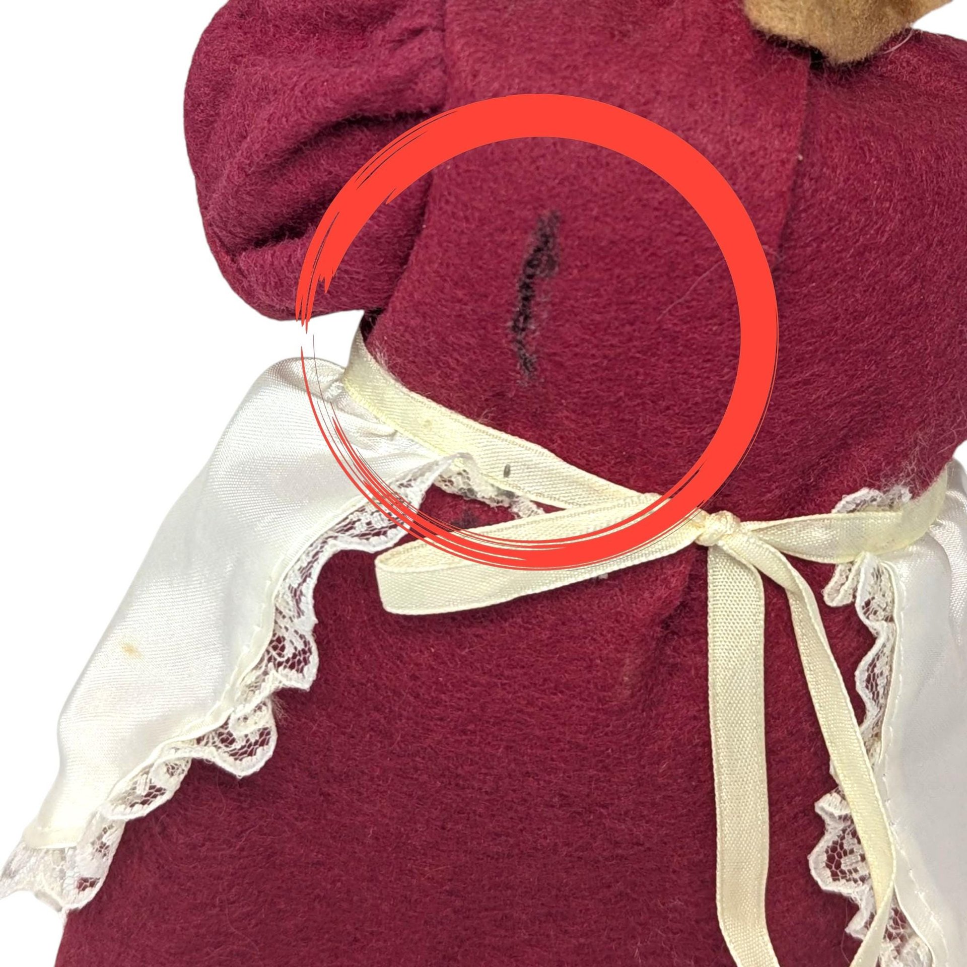 Vintage Christmas Caroler Figure: 12.5-Inch Woman in Red Dress Holiday Decor