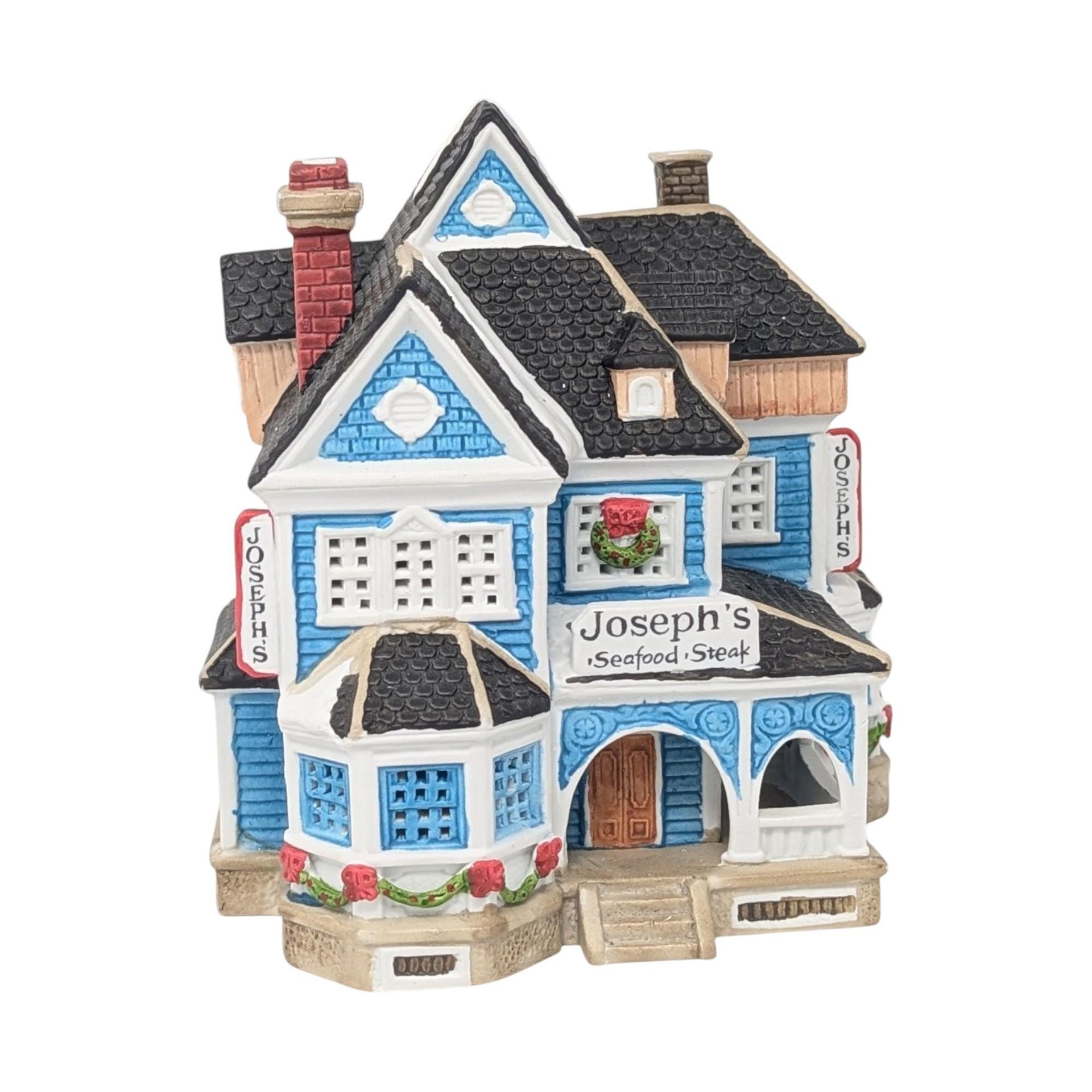 Vintage 1994 Lemax Joseph's Restaurant: Dickensvale Lighted Christmas Village House