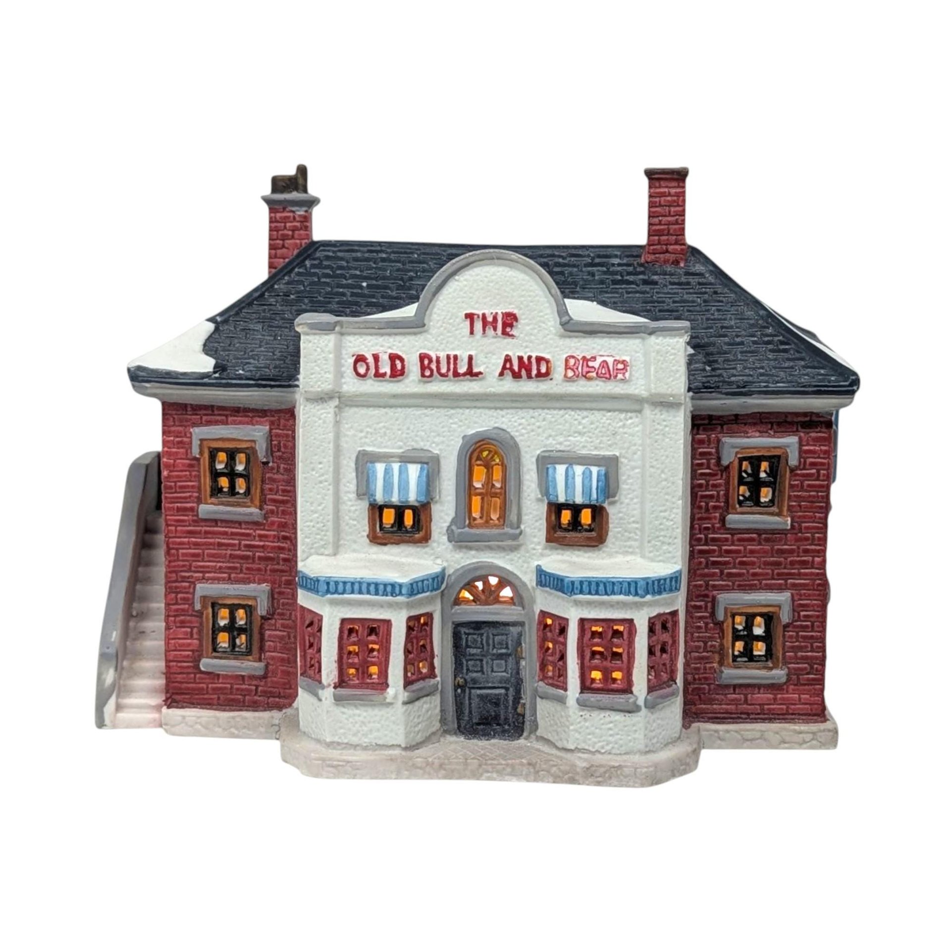 Vintage 1994 Lemax The Old Bull and Bear: Dickensvale Lighted Christmas Village Pub