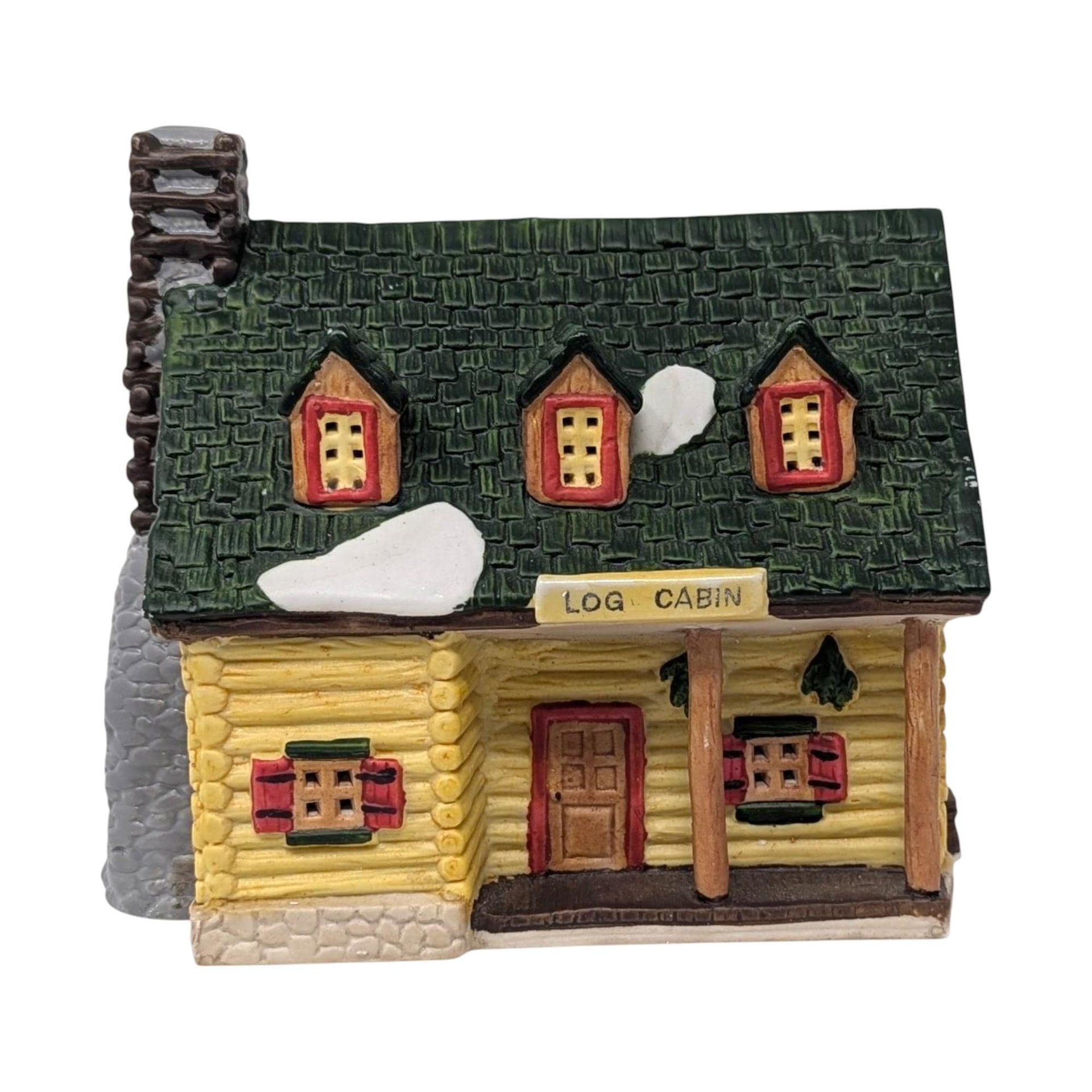 Vintage 1993 Lemax Log Cabin: Dickensvale Porcelain Lighted House