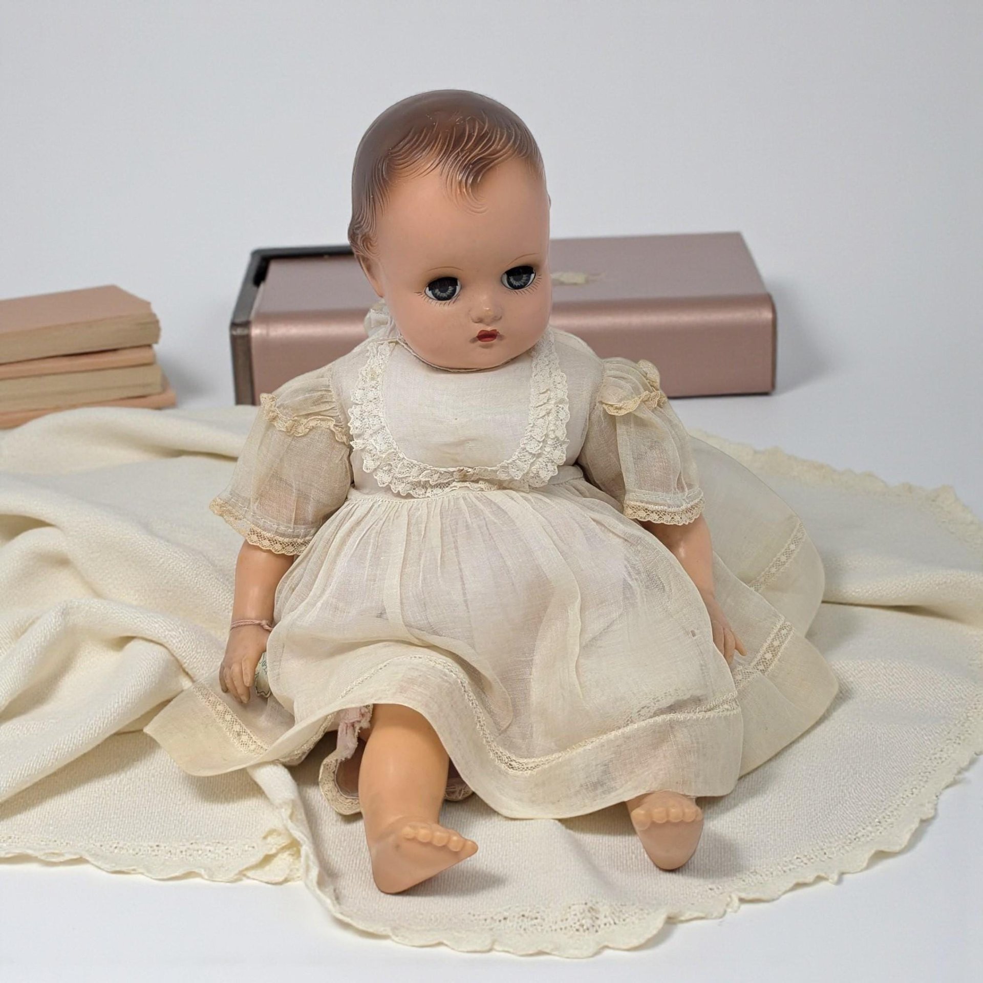 Vintage So-Lite Madame Alexander Baby Doll: Sleepy Eye Doll with Original Dress