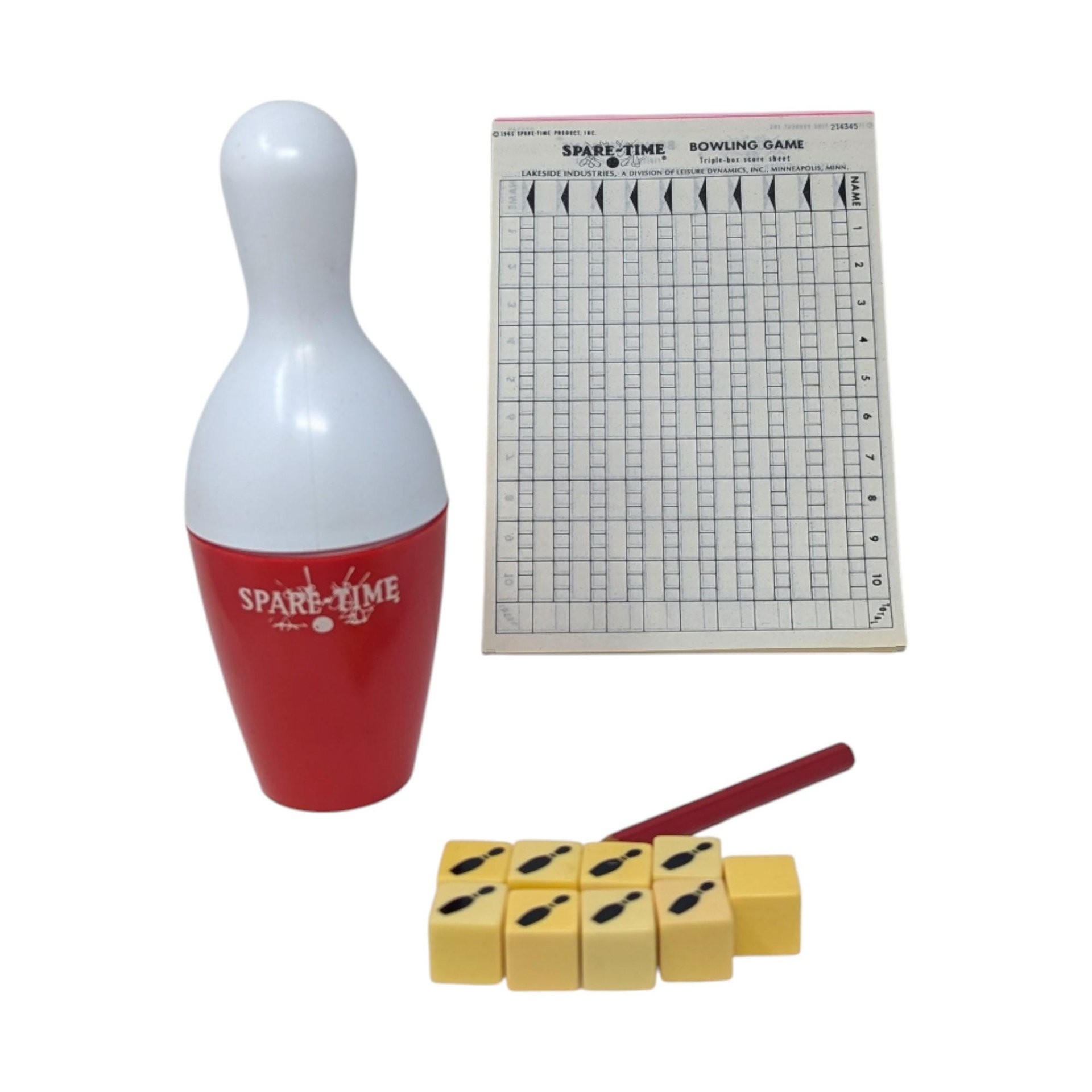Vintage 1971 Spare-Time Bowling: Lakeside Complete Table Top Dice Game