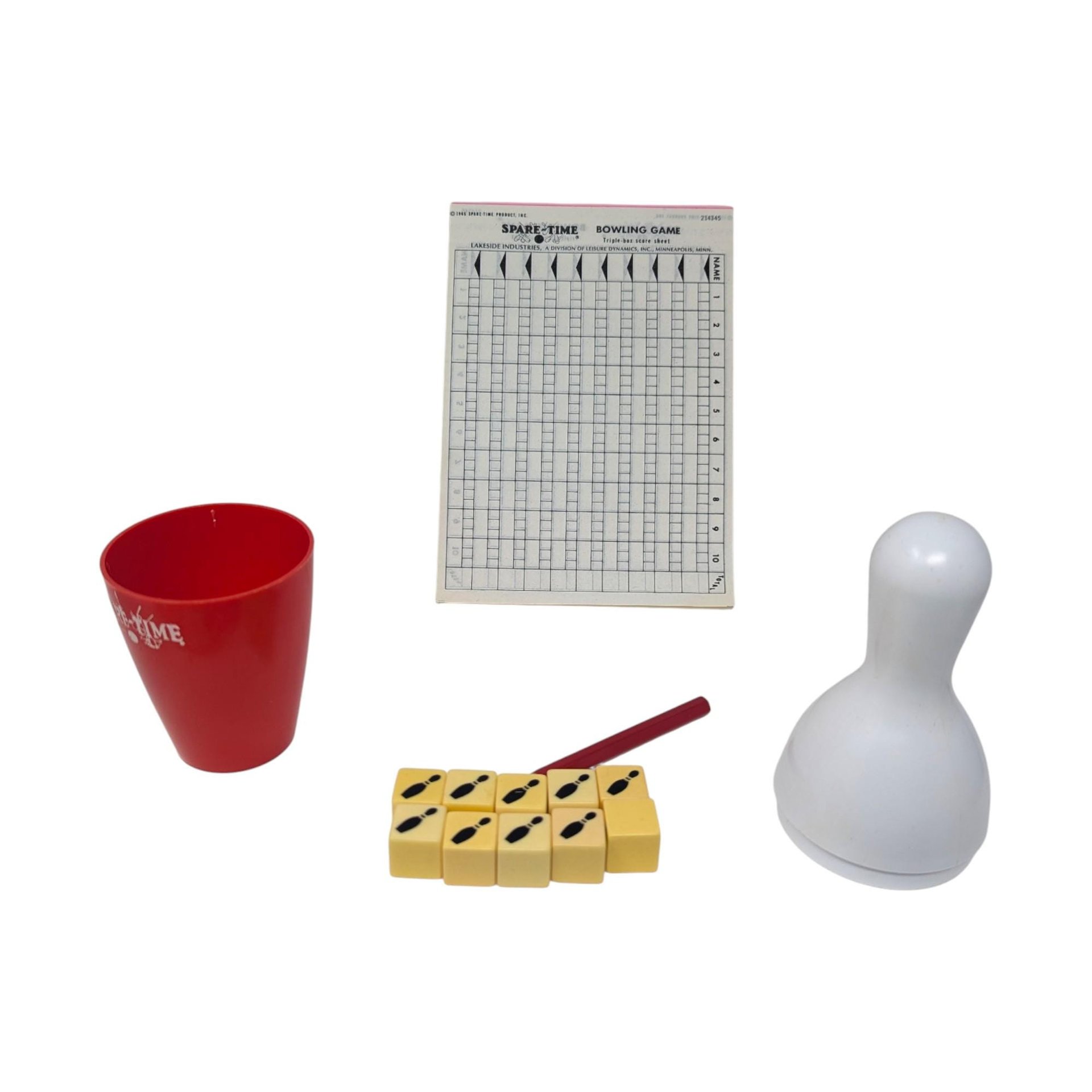 Vintage 1971 Spare-Time Bowling: Lakeside Complete Table Top Dice Game