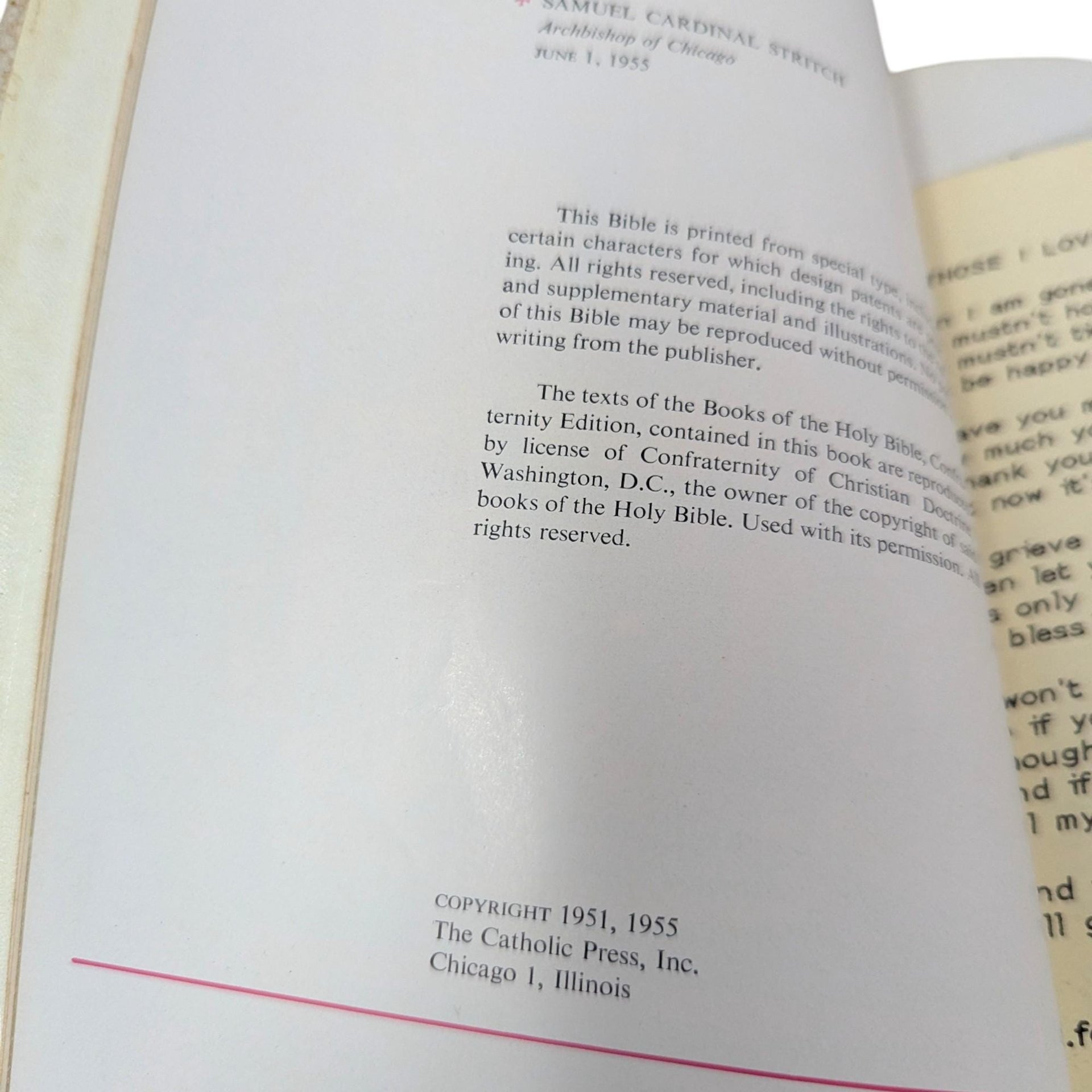 1955 Holy Bible: Thumb Indexed Gilt Edge Family Bible