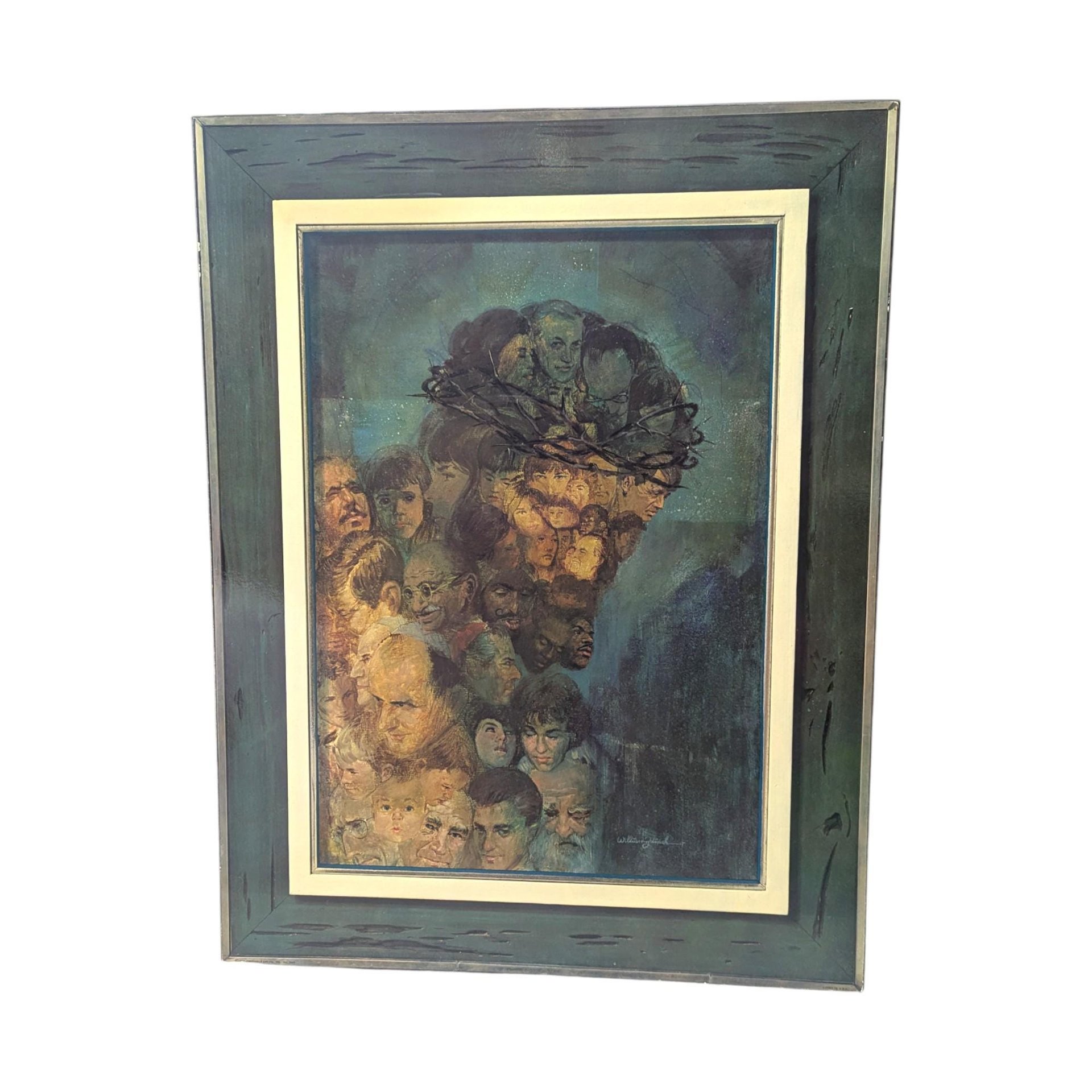Vintage Walter Sallman "One in Christ" Print on Board: 1970s Religious Wall Art