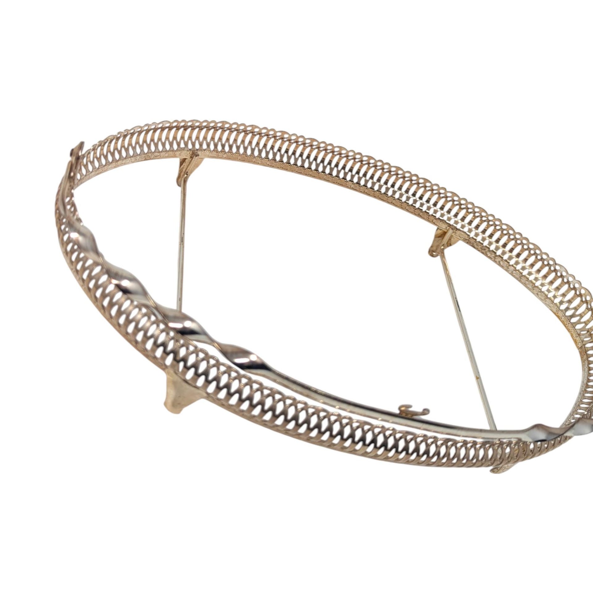 Vintage Oval Vanity Tray Frame: Gold Tone Metal Gallery Rail Base for DIY Projects