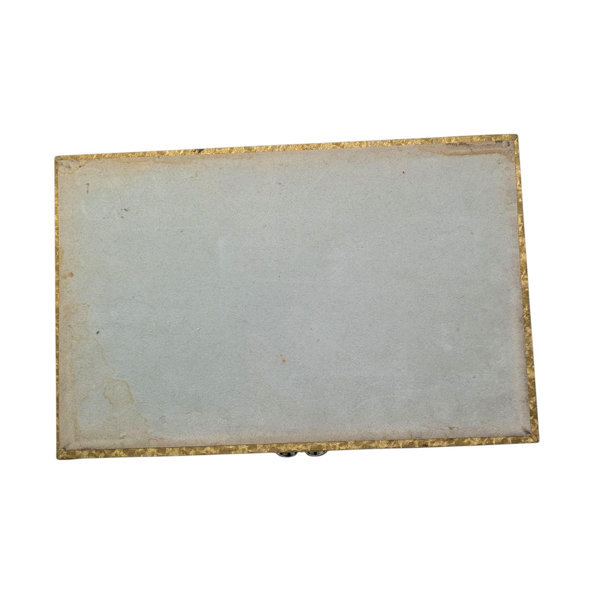 Vintage Gold Jewelry Box: 1970s Cantilever Storage Case