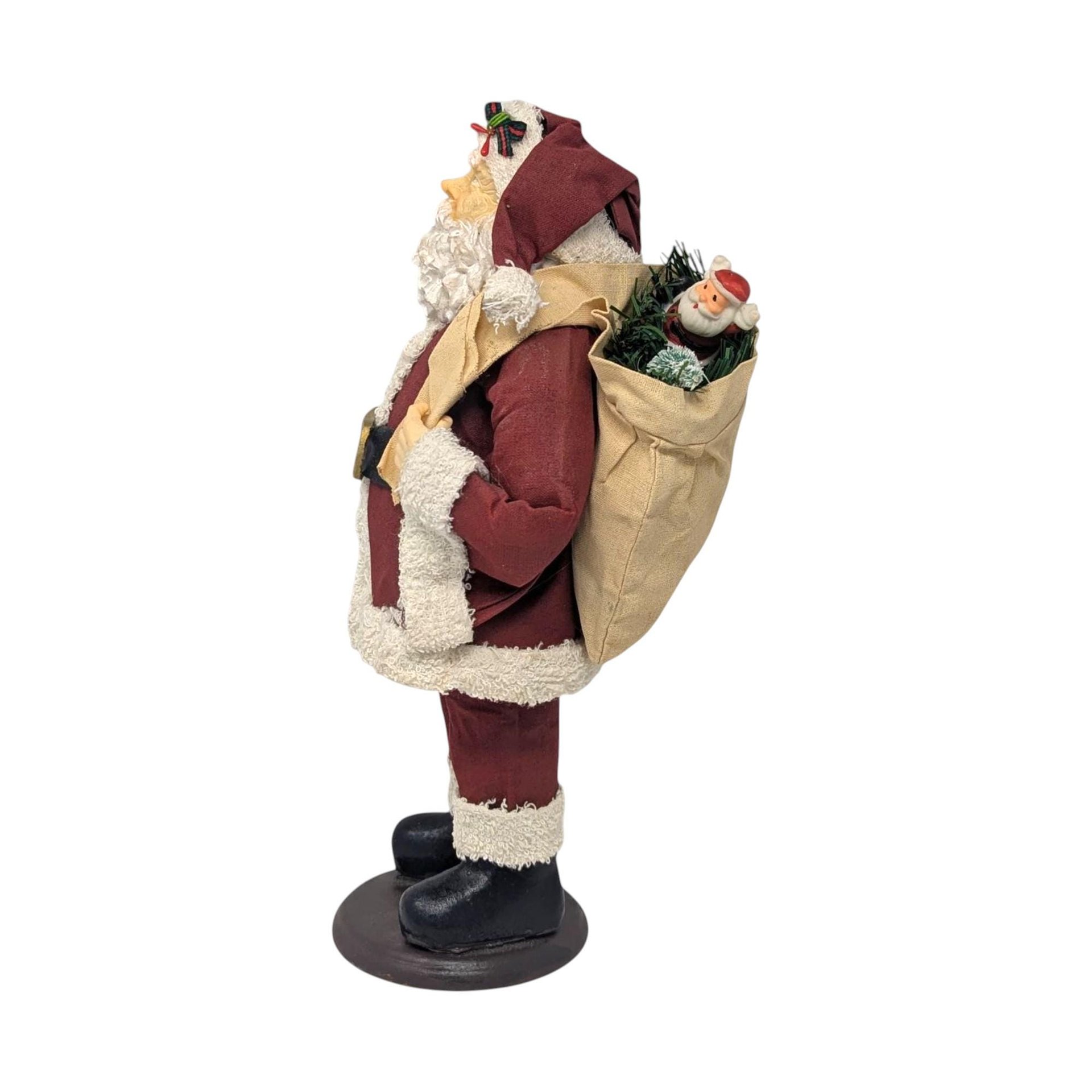 Vintage Standing Santa Figurine: 10" Traditional Holiday Decor