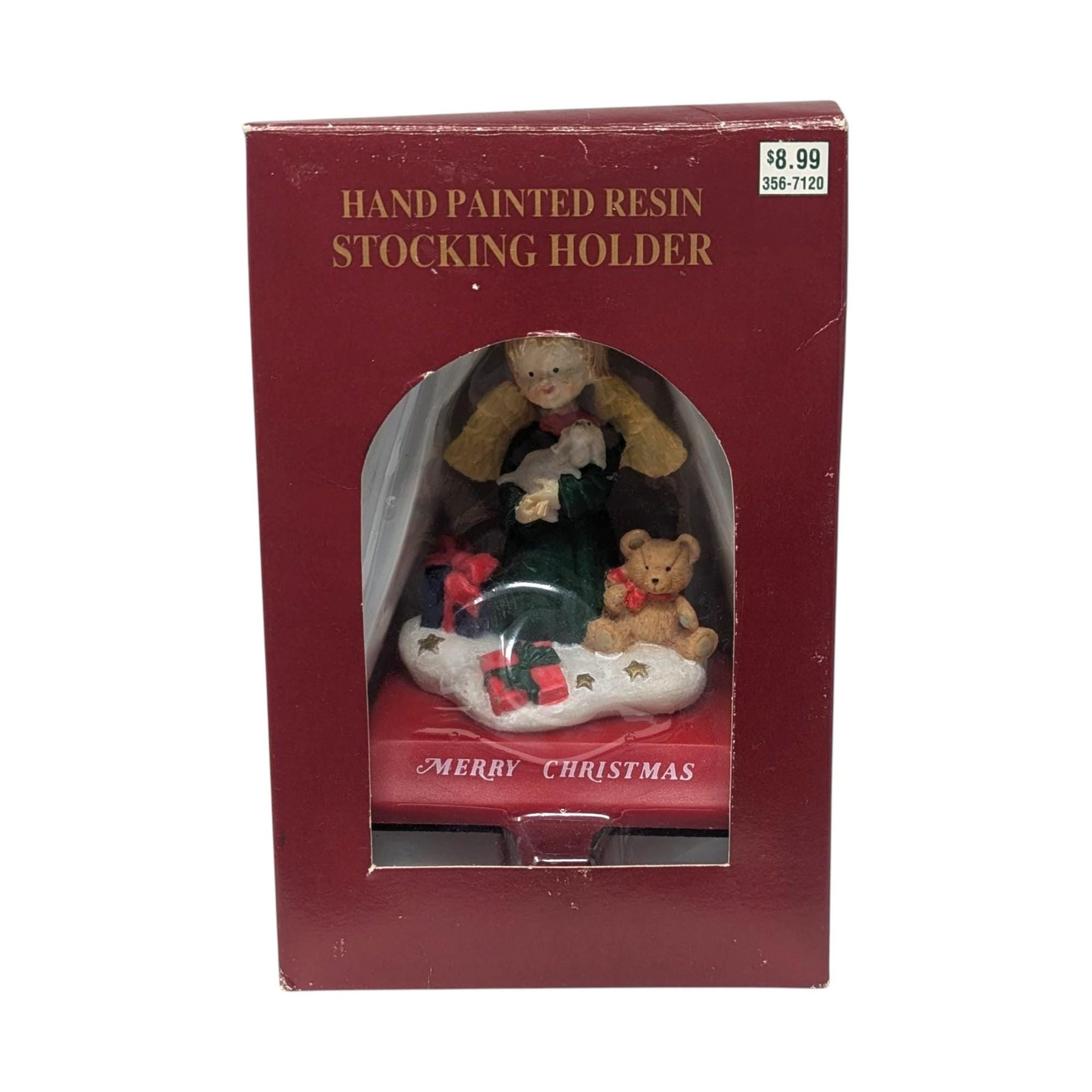 Vintage 1997 Angel Stocking Holder: Santas Workbench Holiday Decor