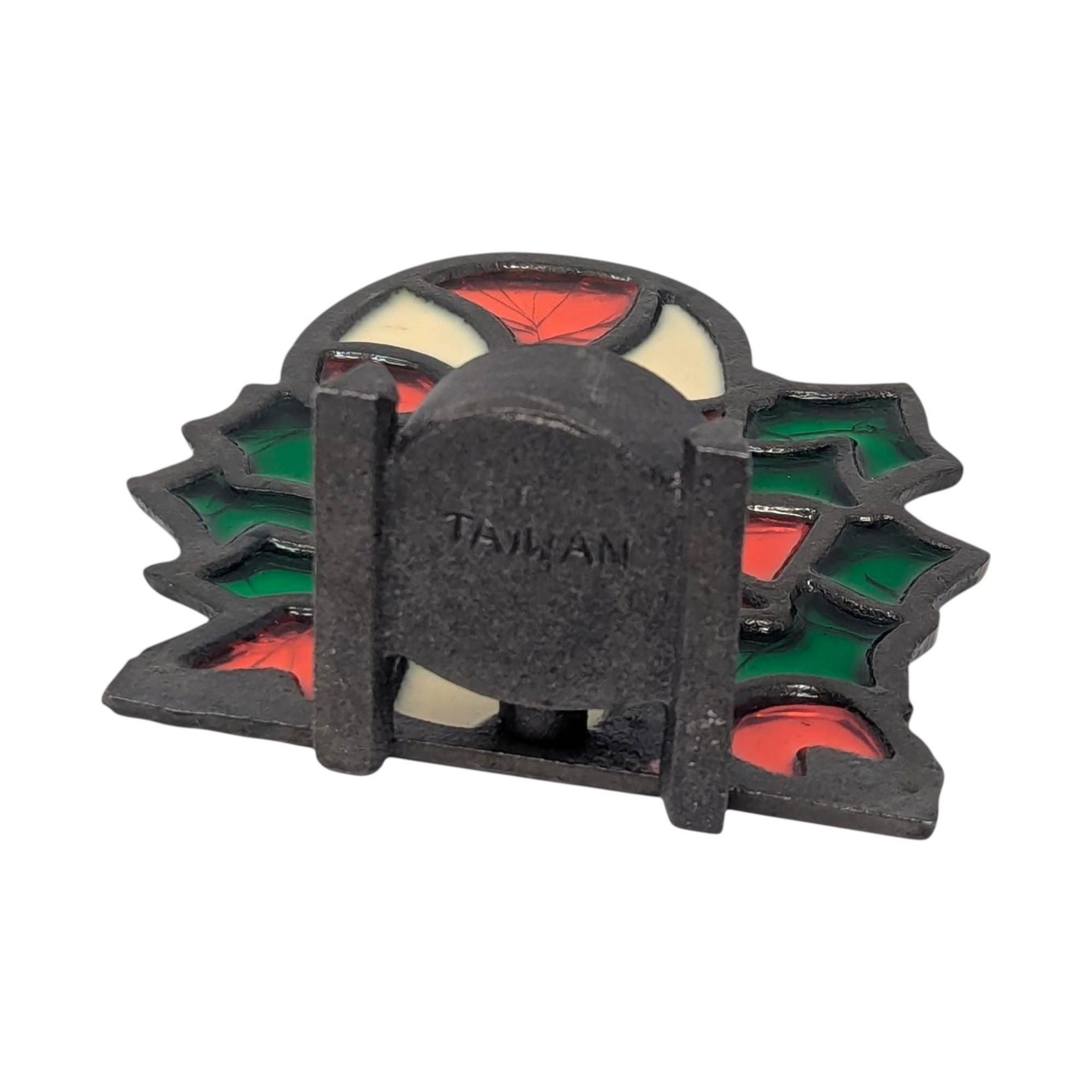 Vintage Candy Cane Tealight Holder: Faux Stained Glass Holiday Decor