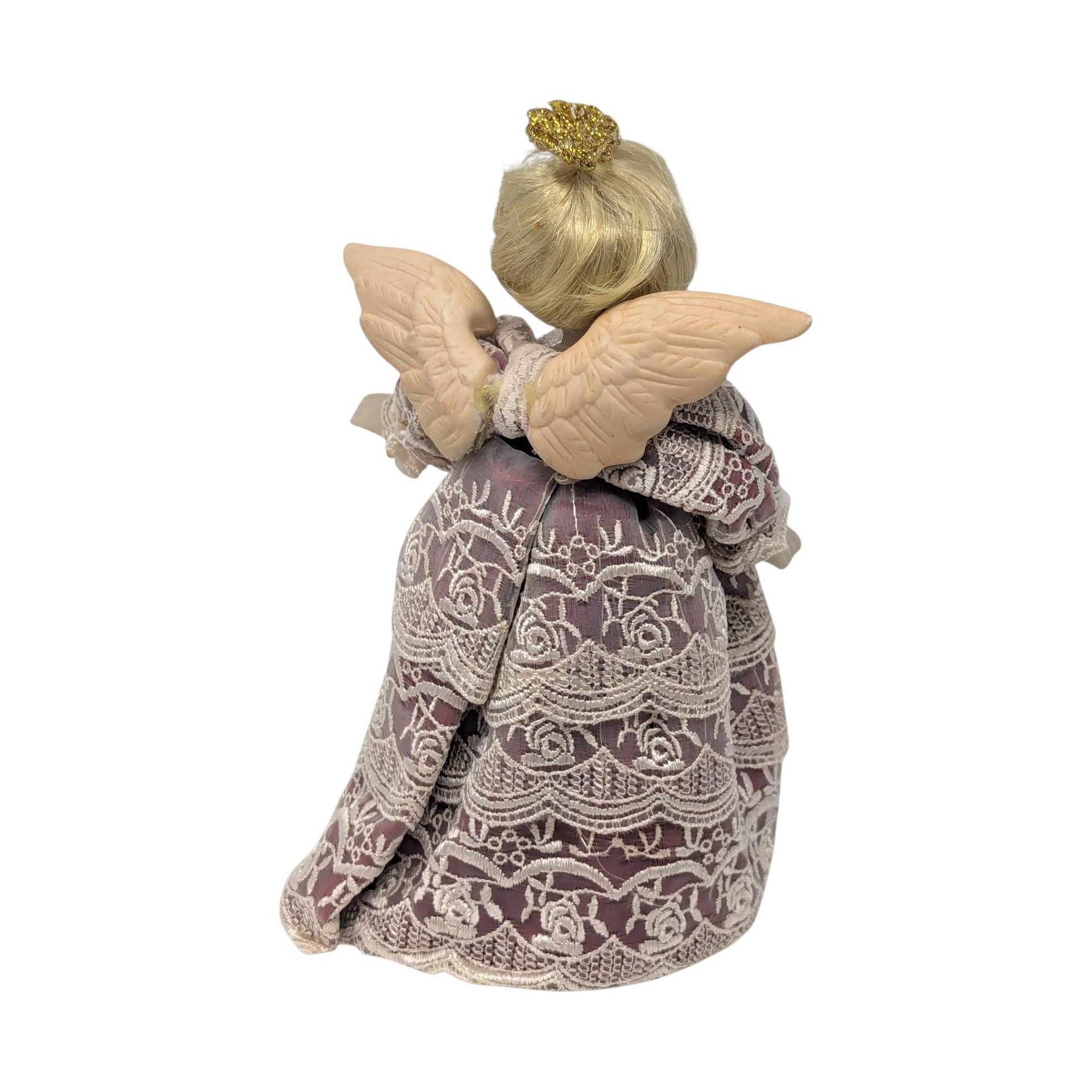 Vintage Porcelain Angel Tree Topper: Kurt Adler Holiday Decor