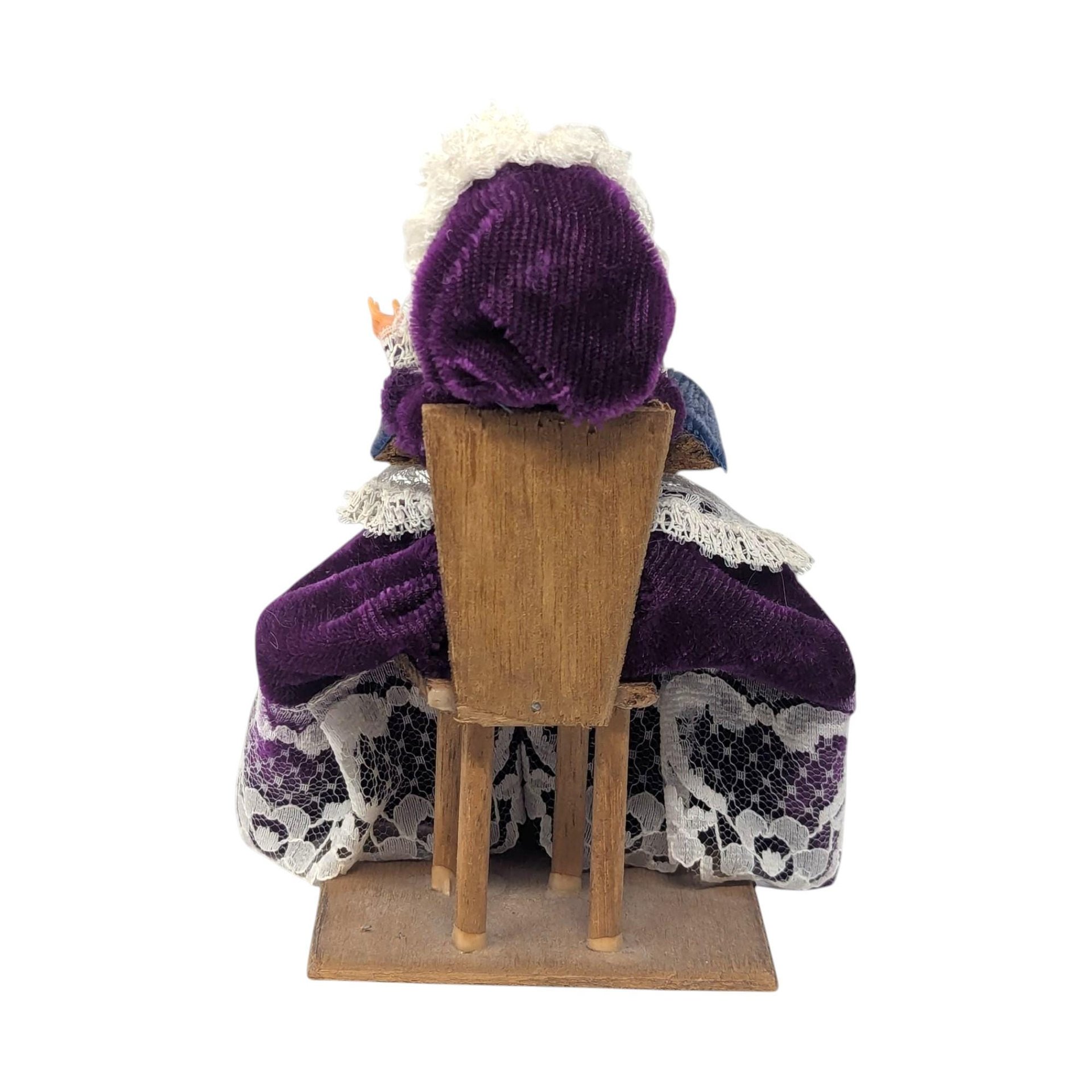 Vintage Handmade Grandma Doll: Folk Art Knitting Figurine