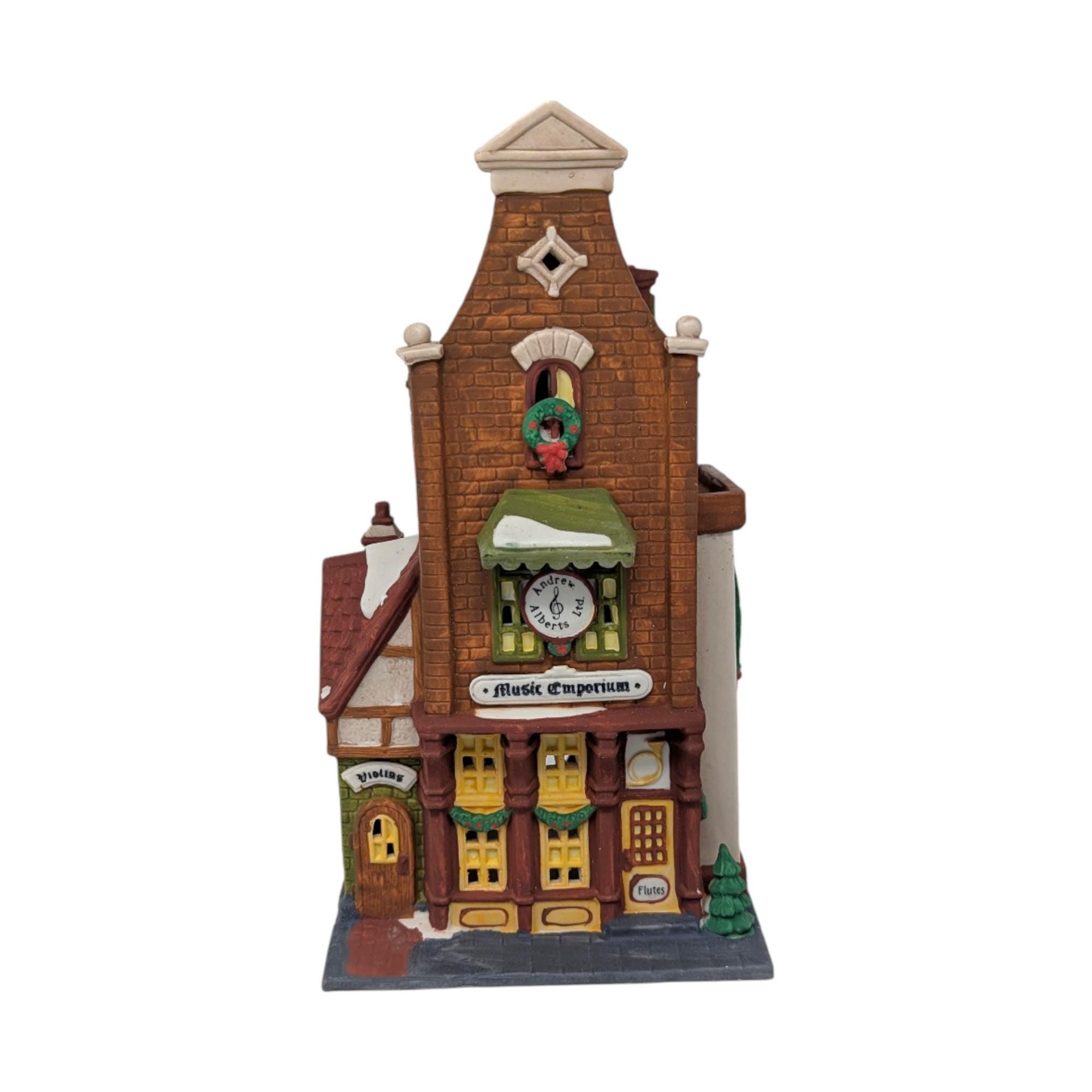 Vintage 1992 Dept 56 Music Emporium: Christmas in the City Village Building