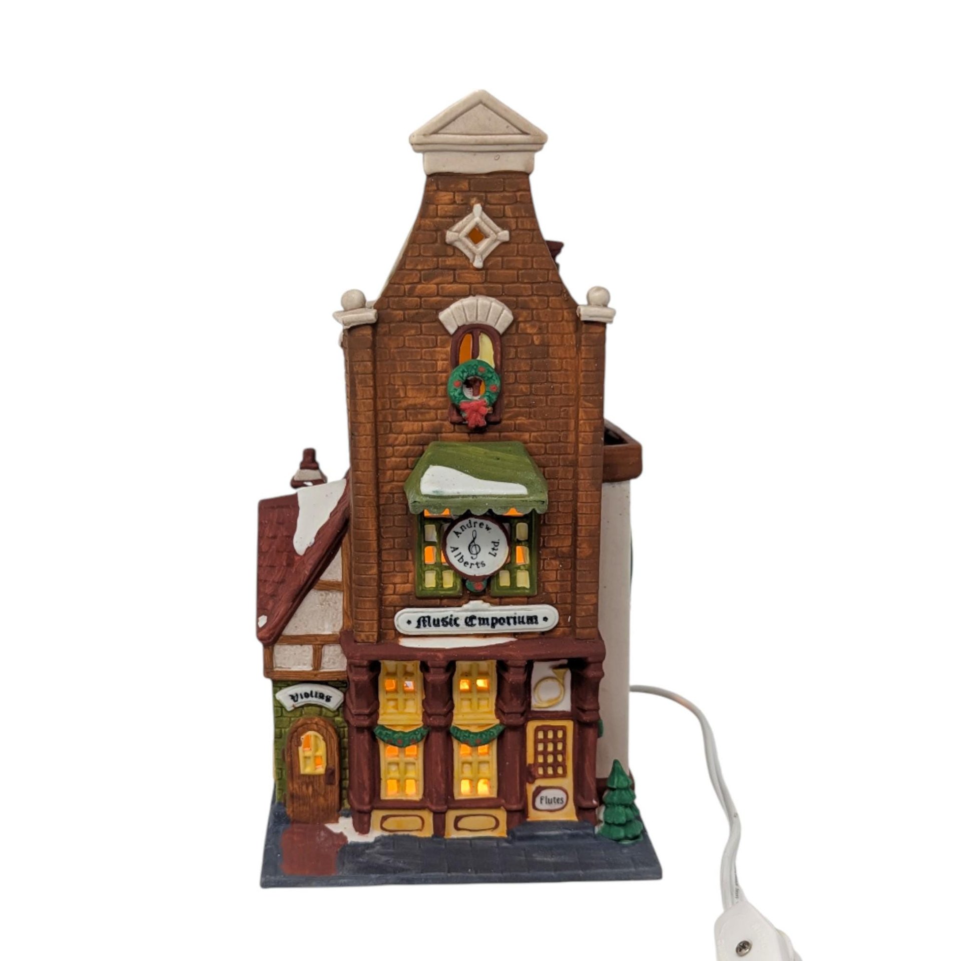 Vintage 1992 Dept 56 Music Emporium: Christmas in the City Village Building