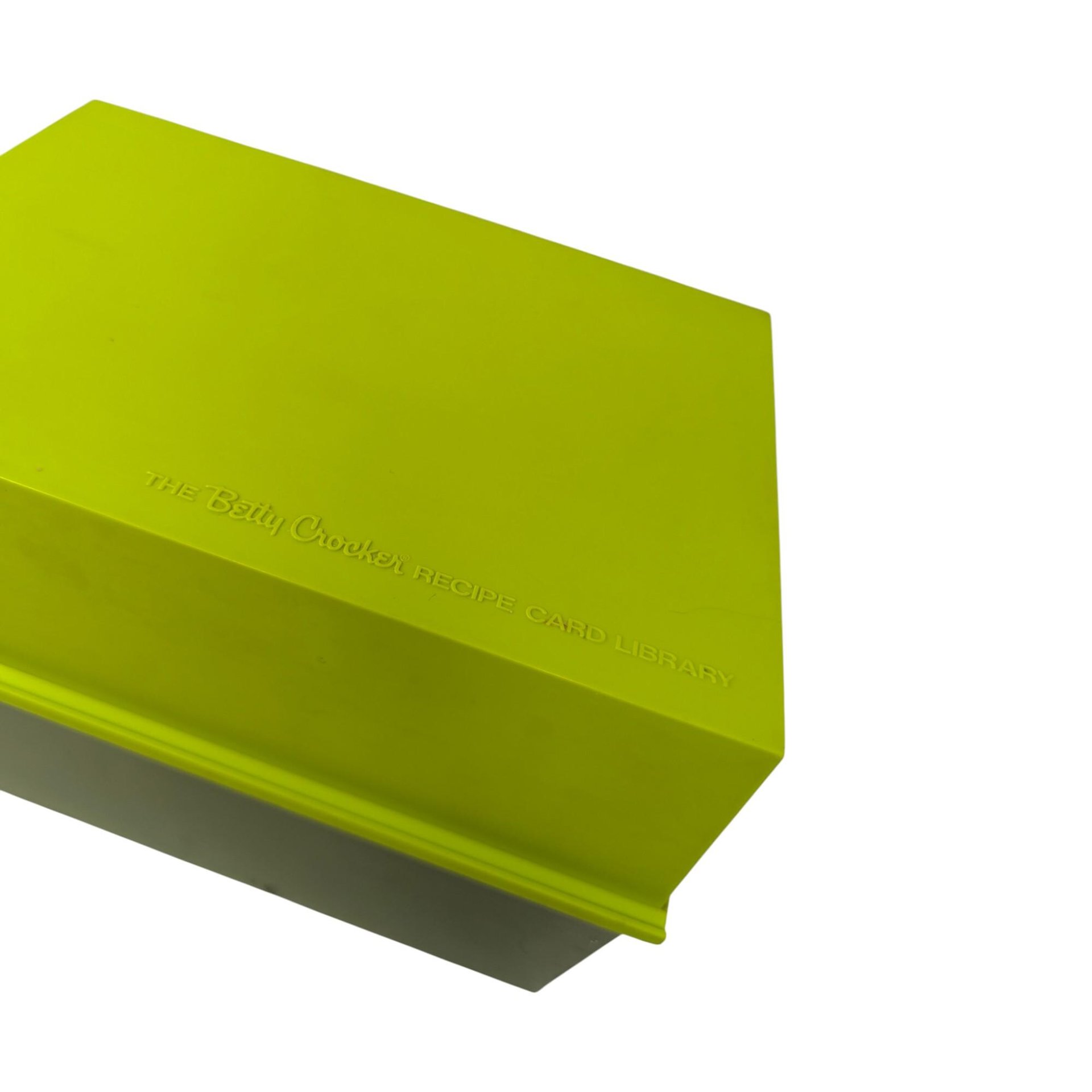 Vintage 1970 Betty Crocker Recipe Library: Green Plastic Box with Card Set