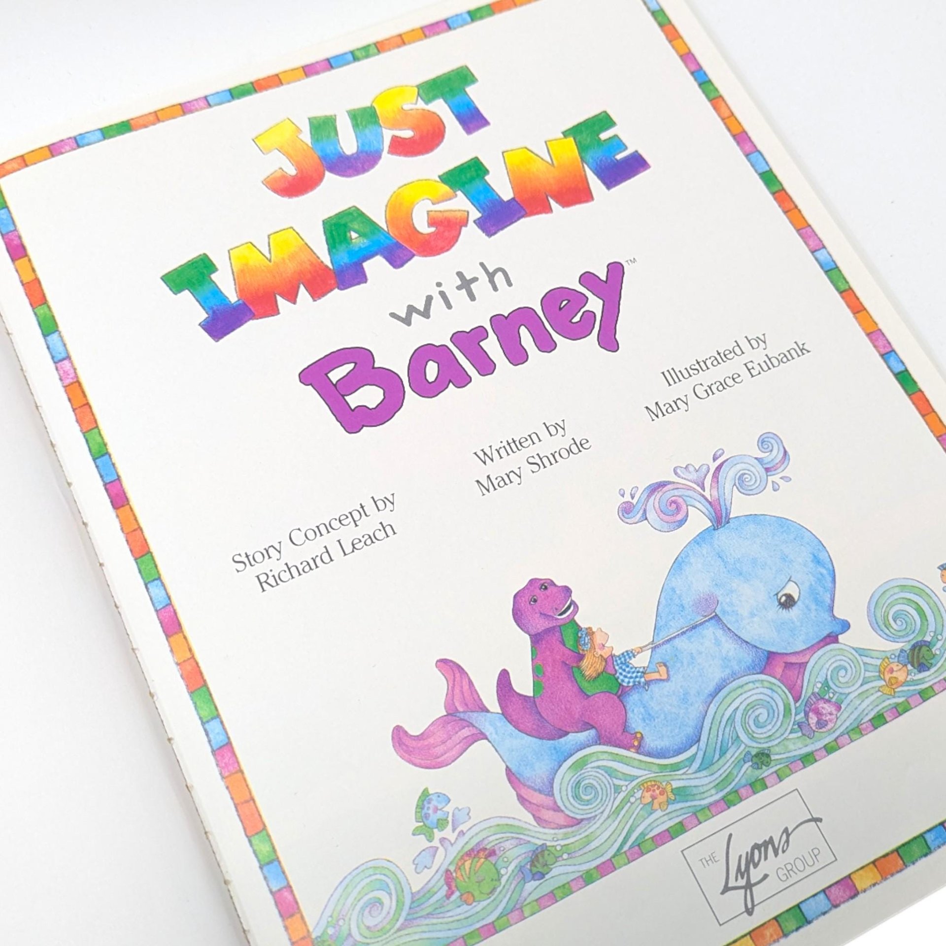 Vintage 1992 Just Imagine: Barney the Dinosaur Hardcover Picture Book