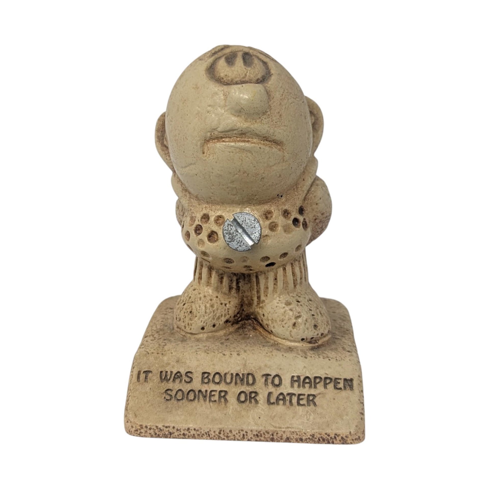 Vintage 1969 Novelty Figurine: Funny 'It Was Bound to Happen' Statue