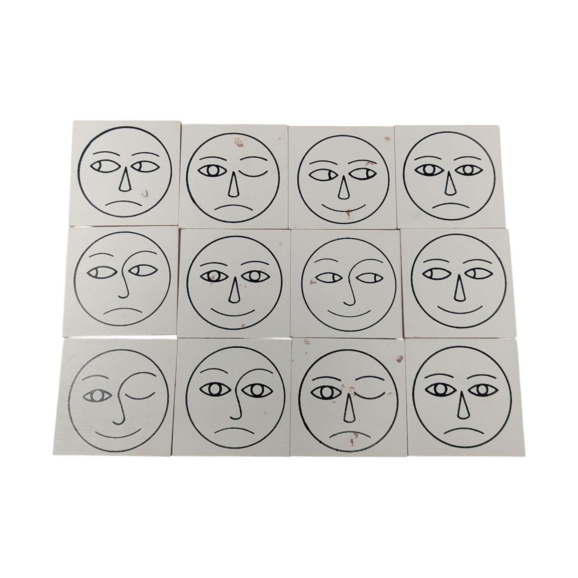 Vintage Creative Playthings Face Matching Game J0480: Mid-Century Wood Learning Toy