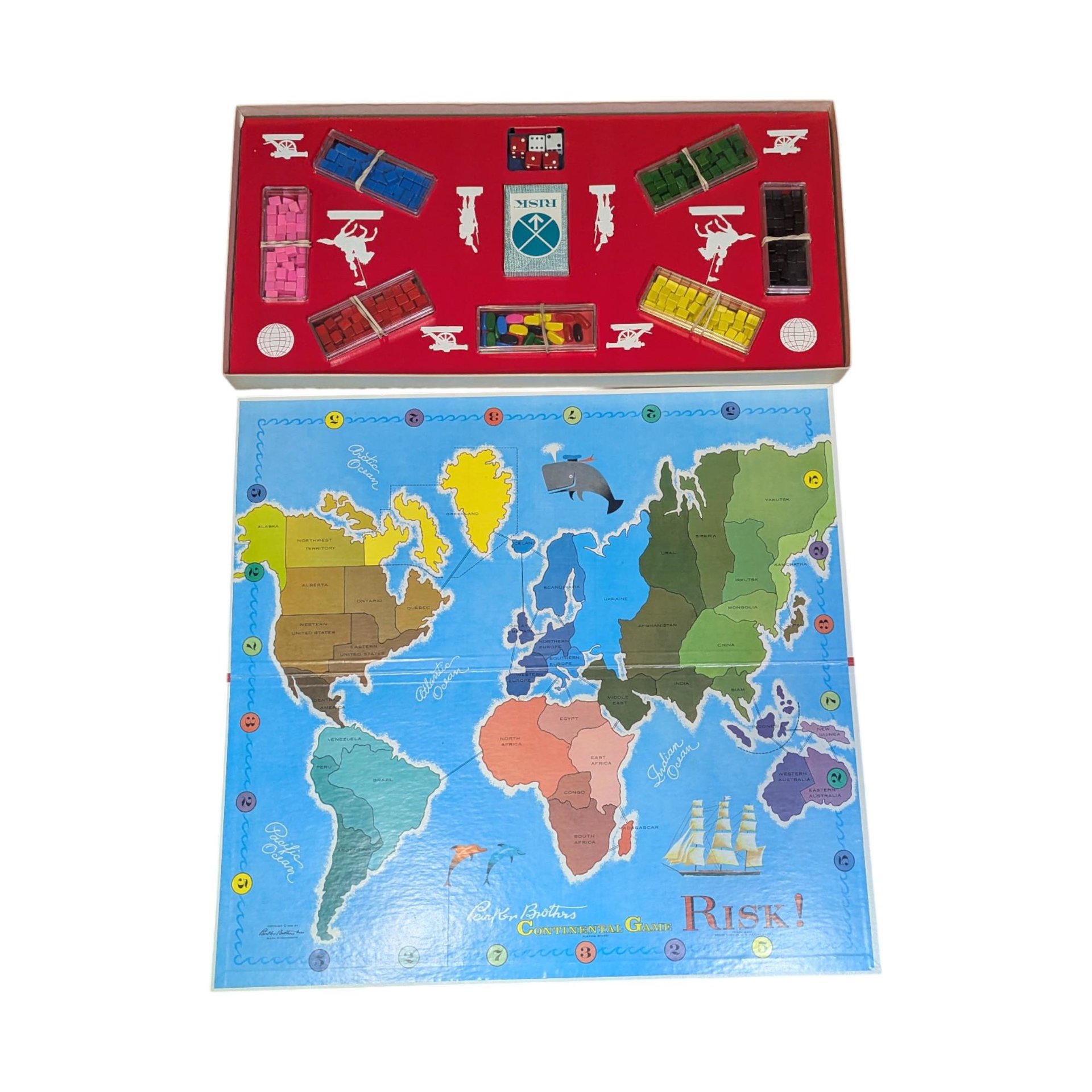 Vintage 1968 Risk Board Game: Parker Brothers Continental Strategy Game