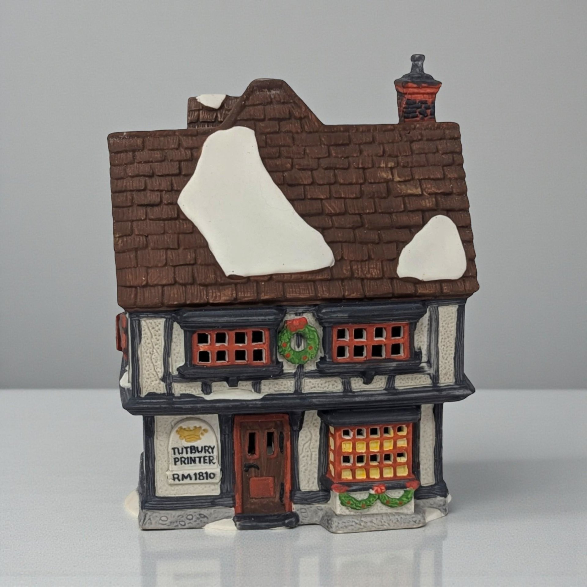 Vintage 1990 Tutbury Printer: Dept 56 Dickens' Village Porcelain House