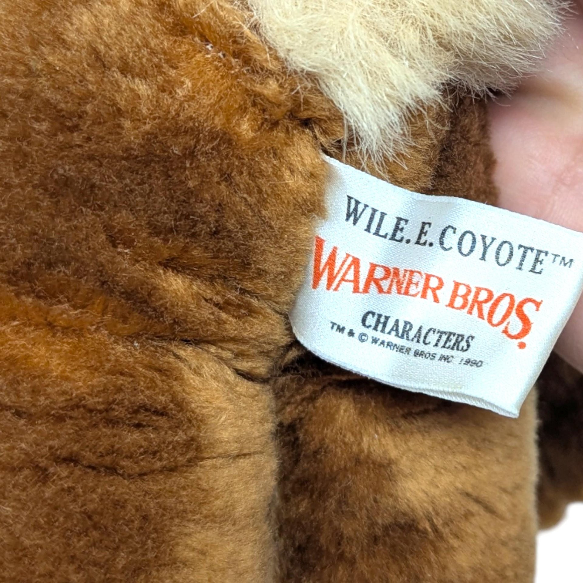 1990 Warner Bros Wile E. Coyote Plush: Looney Tunes Stuffed Animal Toy