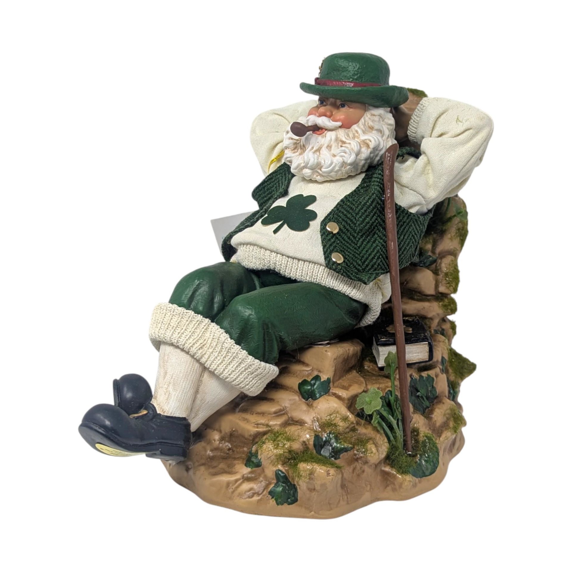Vintage 2000 Clothique Possible Dreams Irish Storyteller: Musical Santa Figure