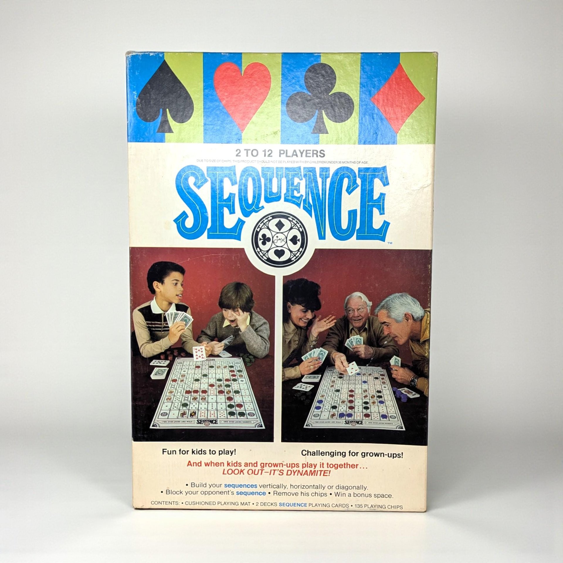 Vintage 1982 Sequence Board Game: Jax Ltd. Vinyl Mat Edition Complete