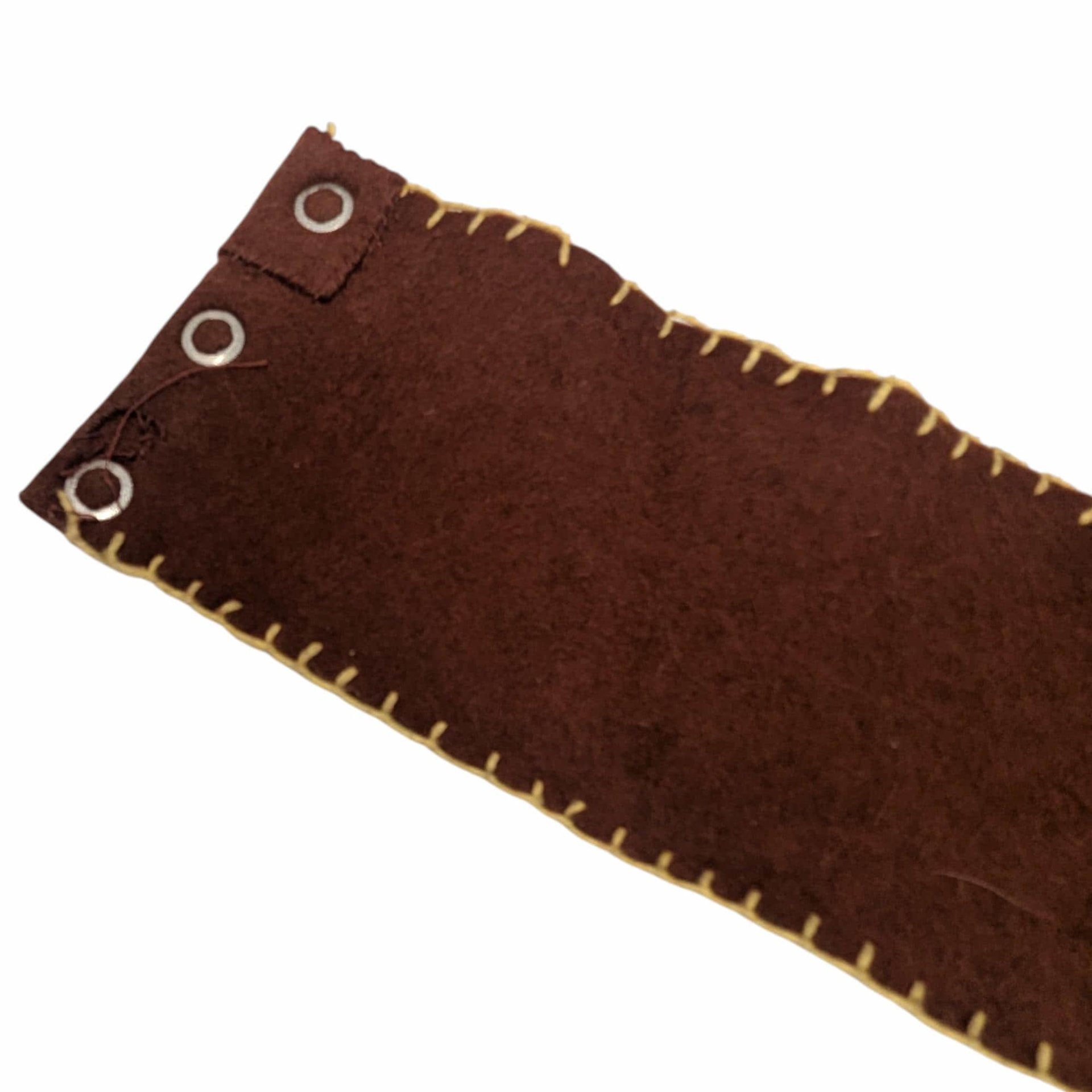 Vintage 1970s Embroidered Waist Belt: Brown Felt Floral Boho Cincher