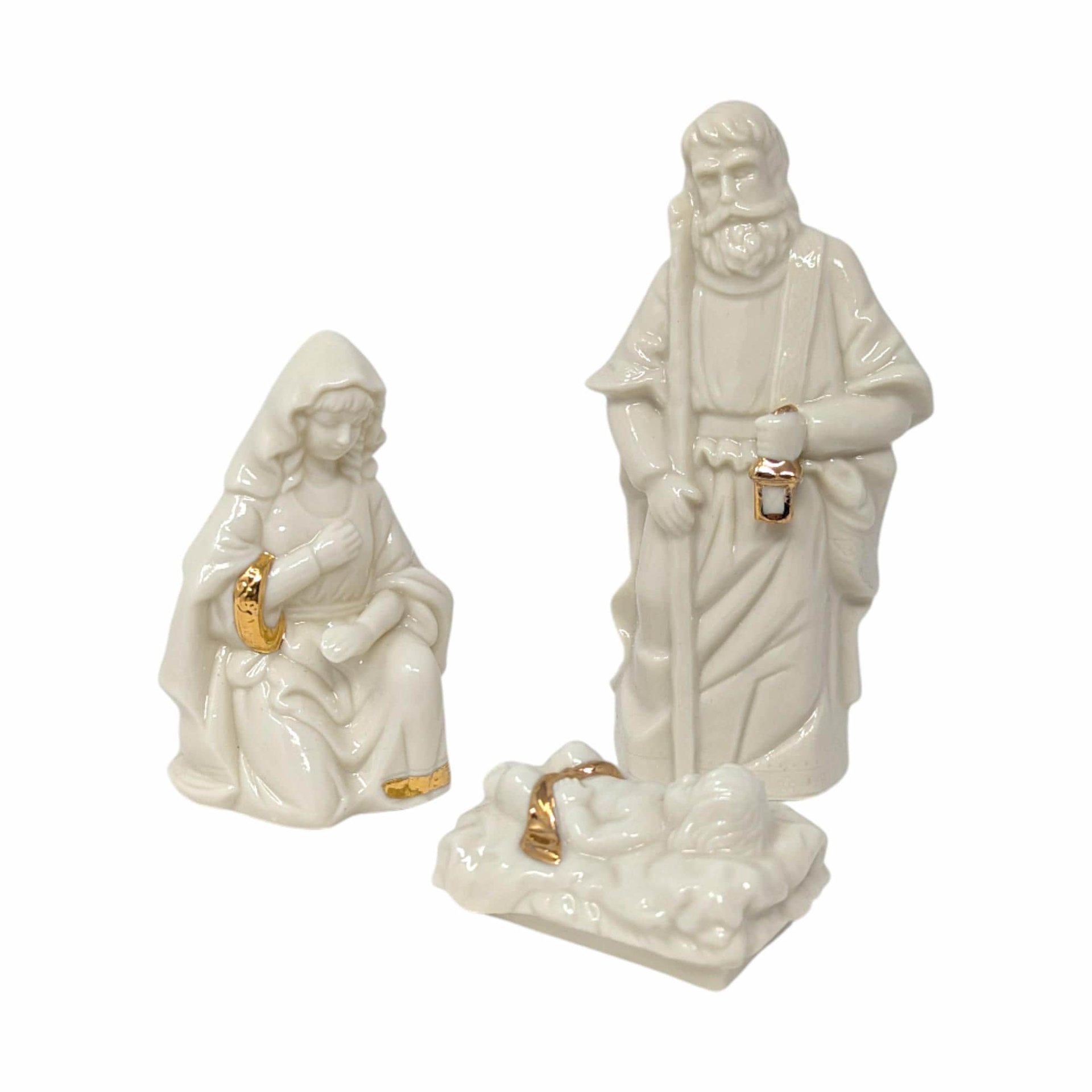 Vintage Porcelain Nativity Set: 8 Piece Christmas Scene