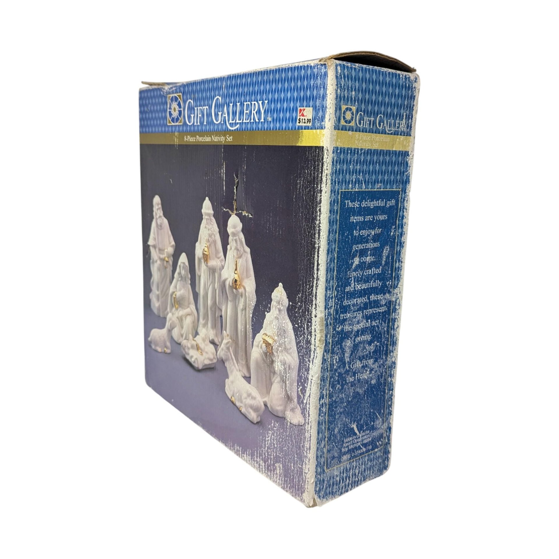 Vintage Porcelain Nativity Set: 8 Piece Christmas Scene