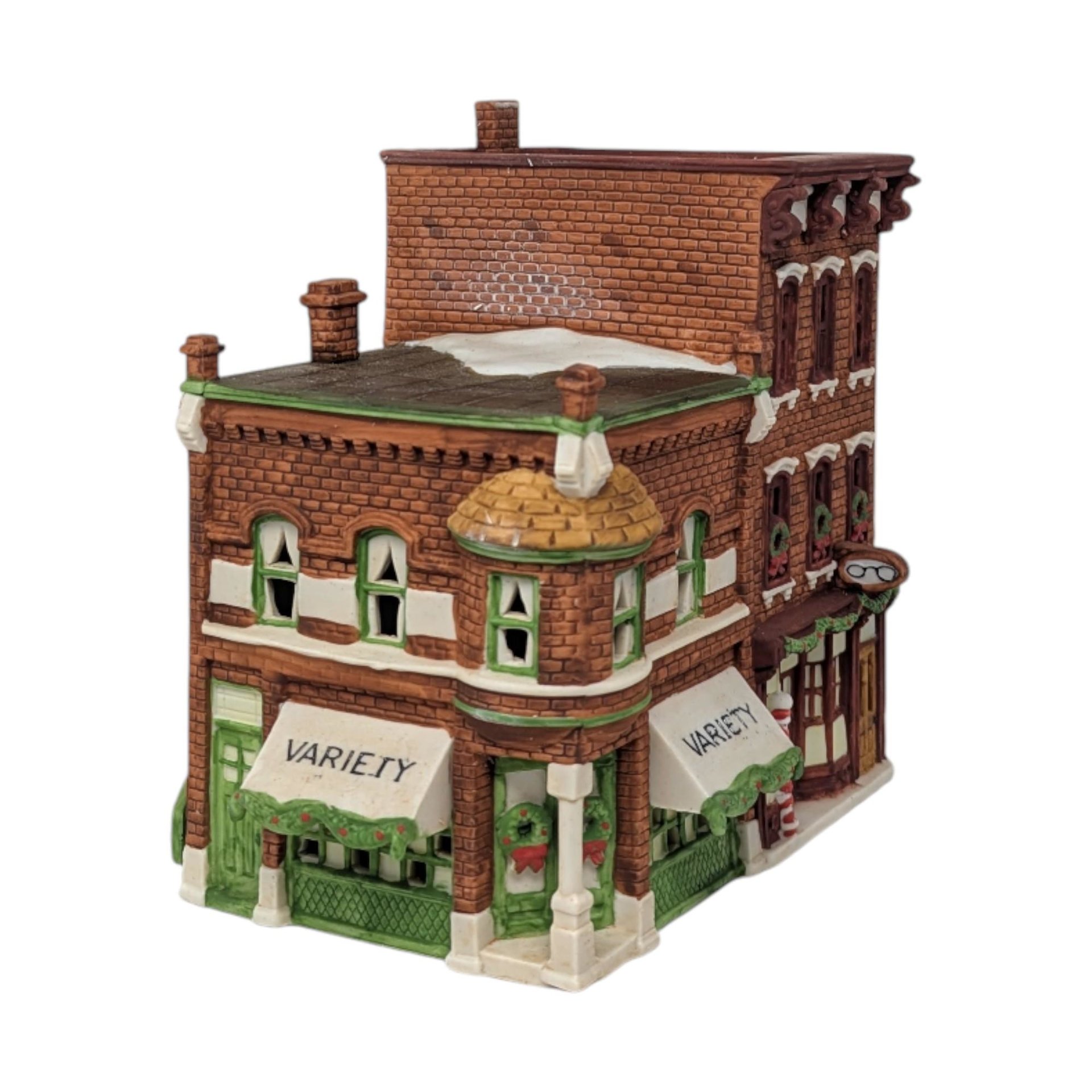 Vintage 1988 Variety Store and Barber Shop: Dept 56 Christmas in the City