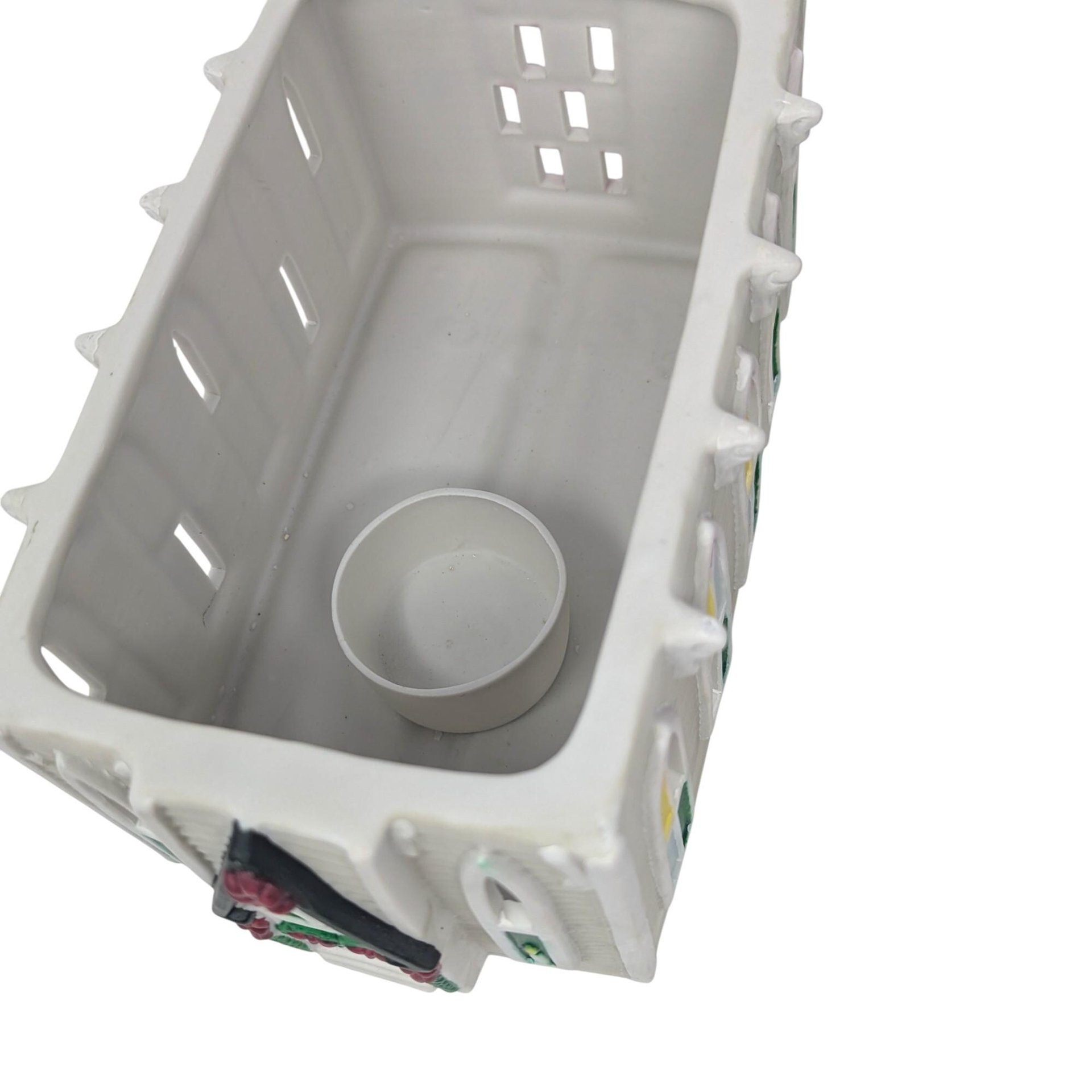 Vintage Claire Burke Ceramic Church: Handpainted Tealight Candle Holder