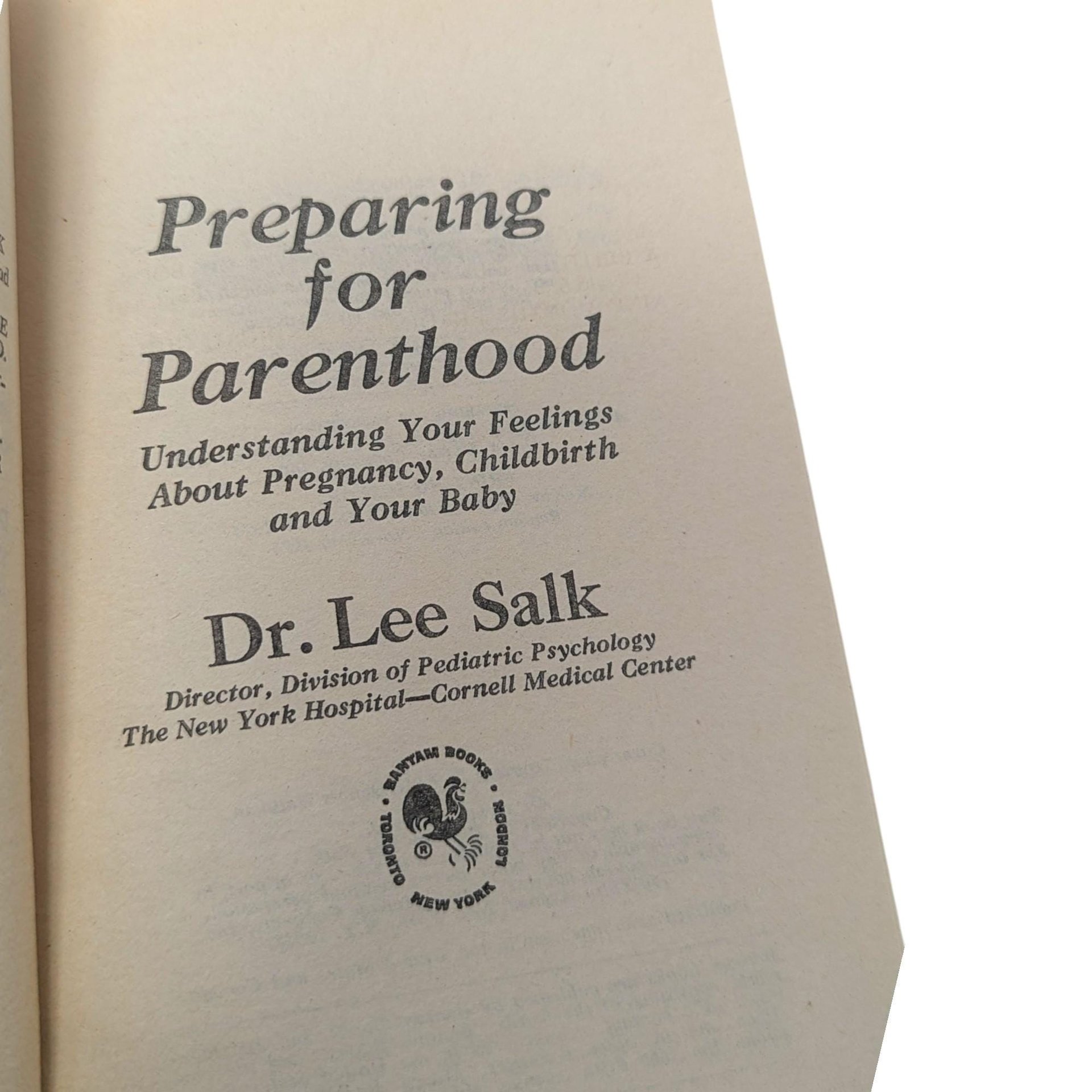 Vintage 1975 Preparing for Parenthood: Dr. Lee Salk Paperback Book