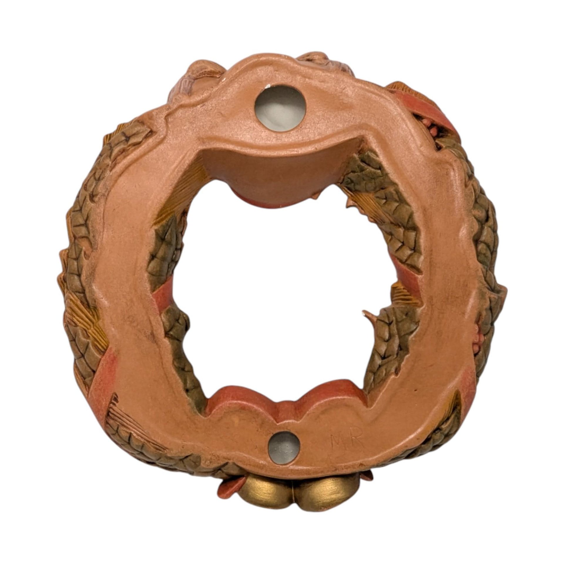 Vintage Nativity Wreath: Ceramic Handpainted Christmas Wall Decor