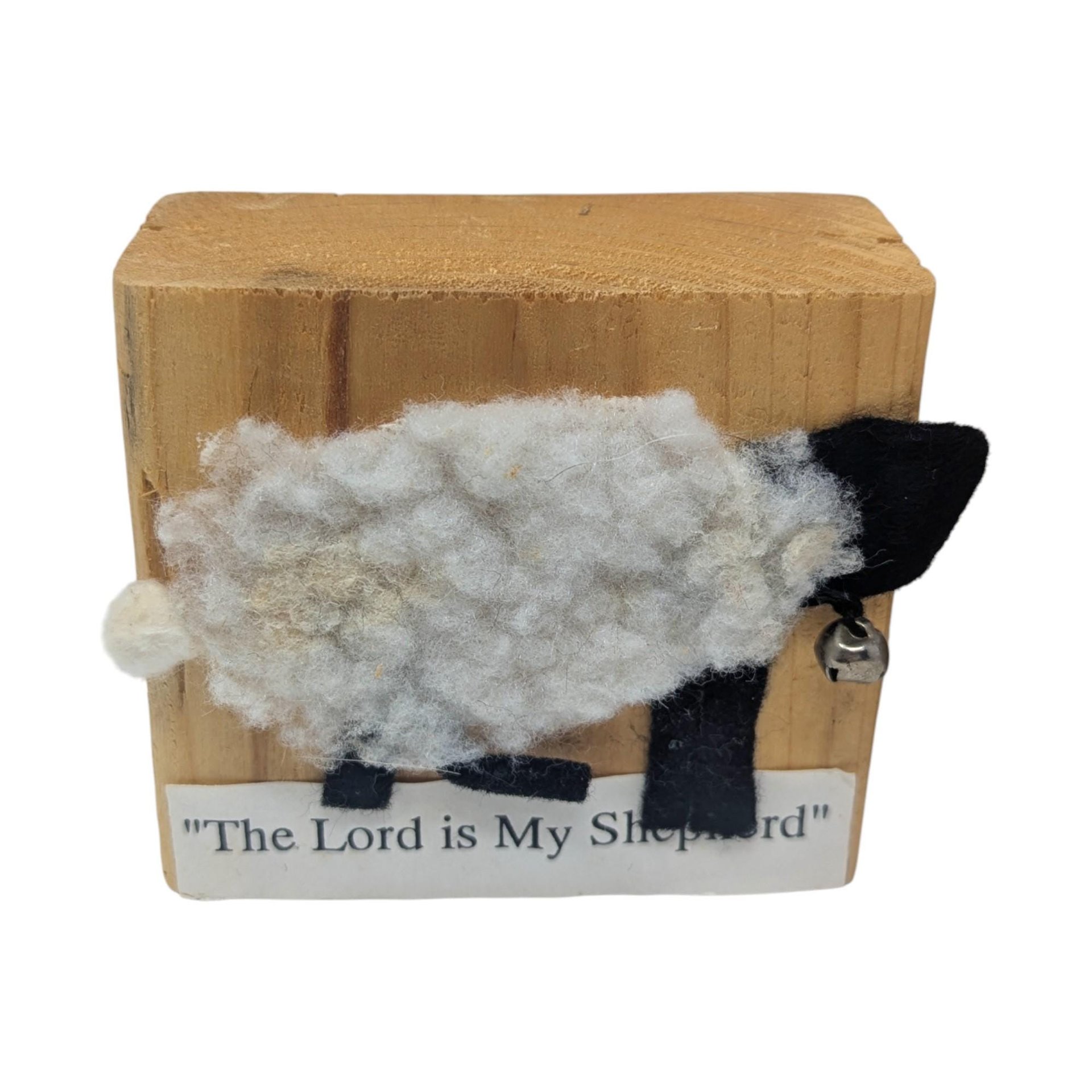 Vintage Handmade Felt Nativity Set: Wooden Block Christmas Creche