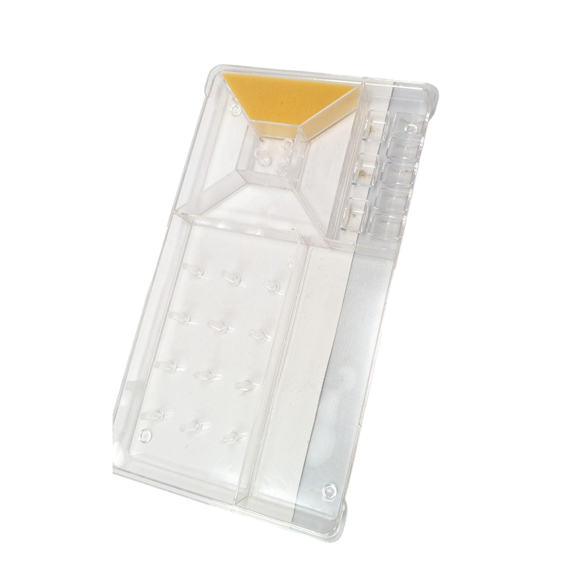 Vintage Amber Plastic Sewing Box: Floral Storage Case